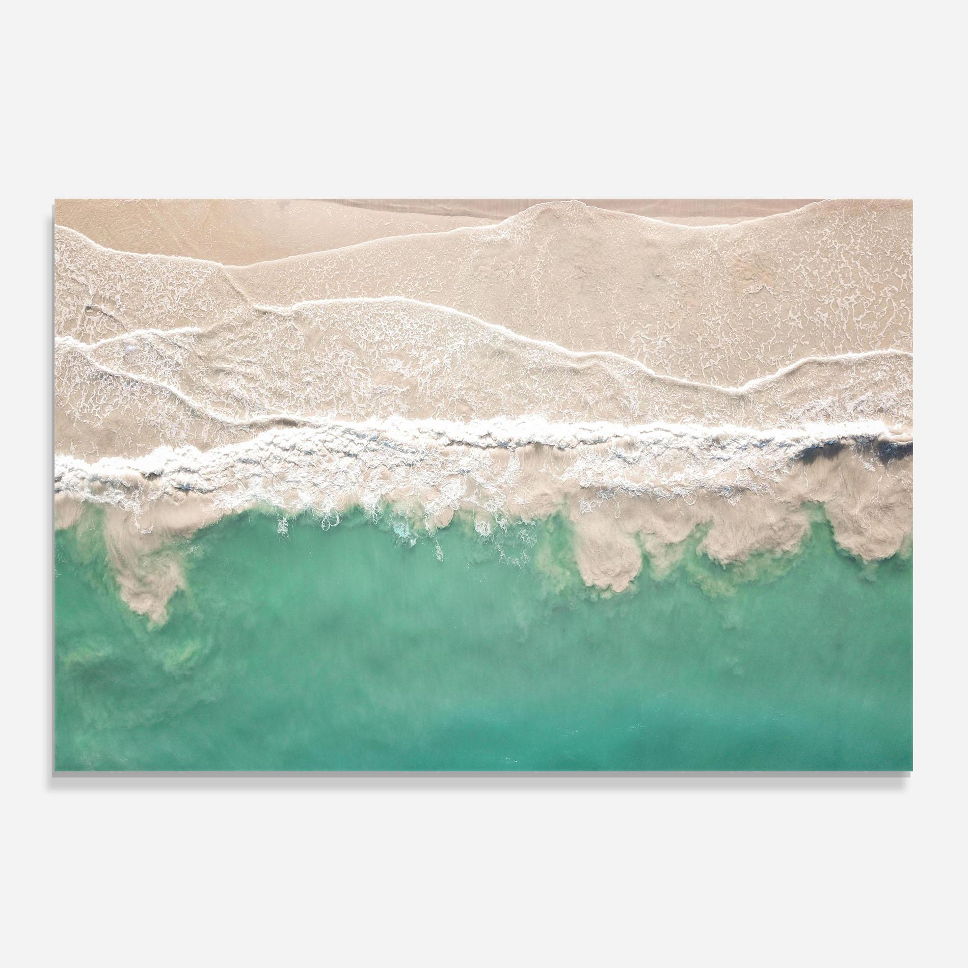 Konyhai üveg hátfal Pretty Blue Beach mockup 0