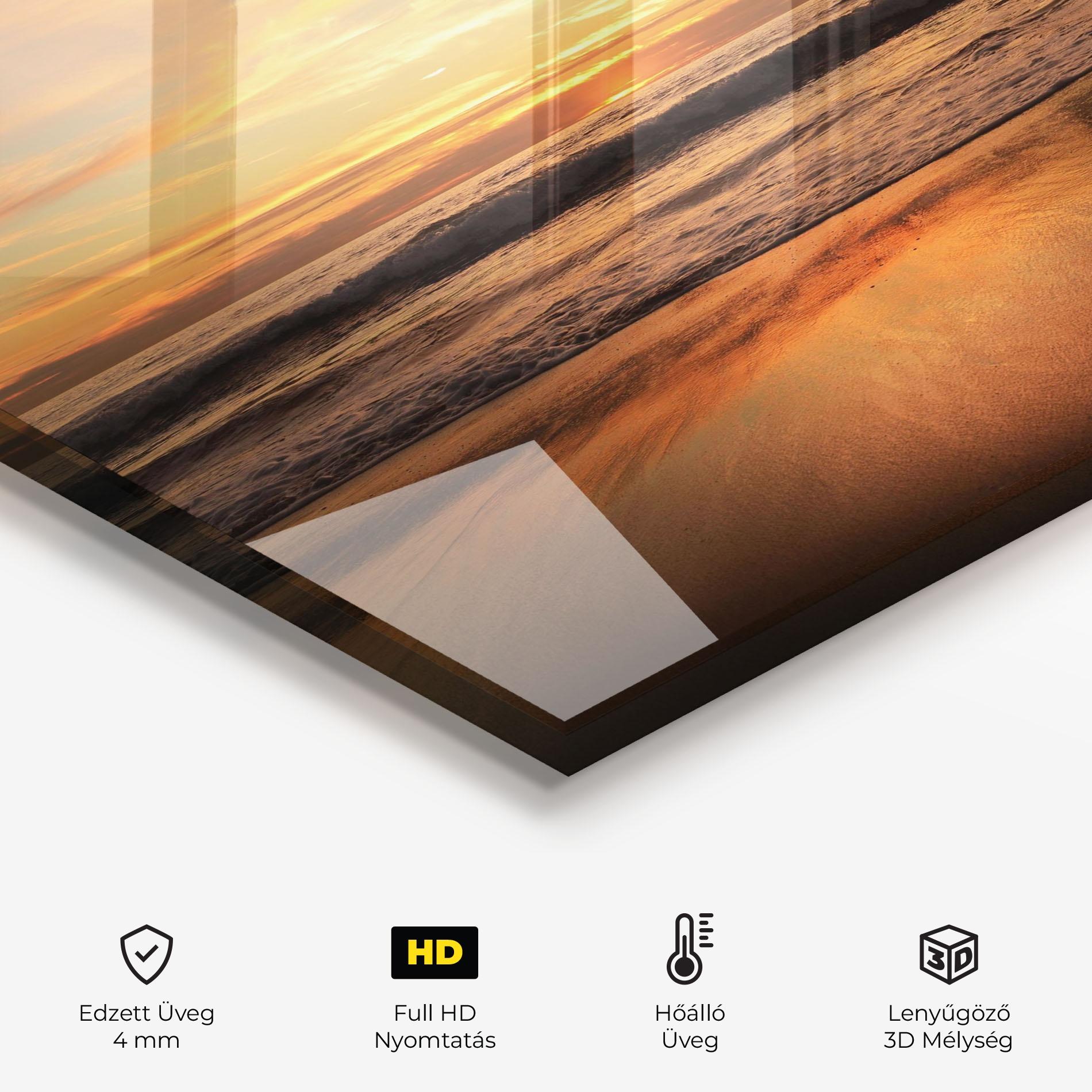 Konyhai üveg hátfal Beach Sunset View mockup 2