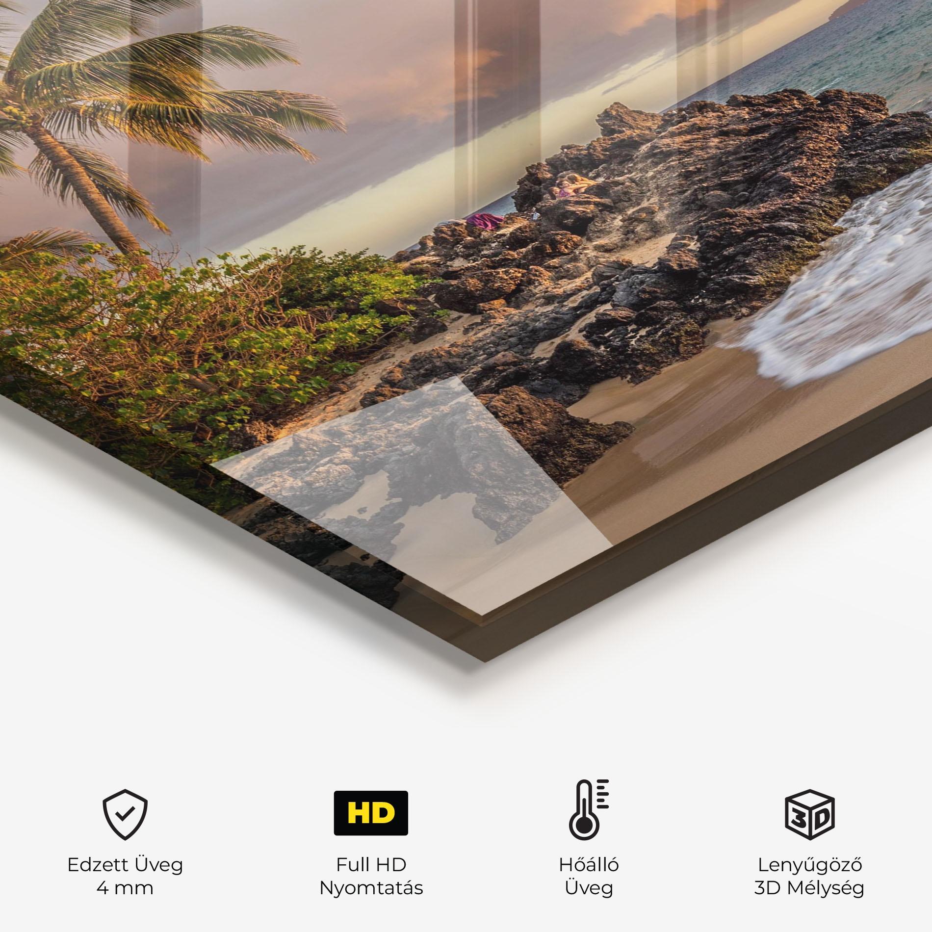 Konyhai üveg hátfal Beautiful Beach Landscape mockup 2