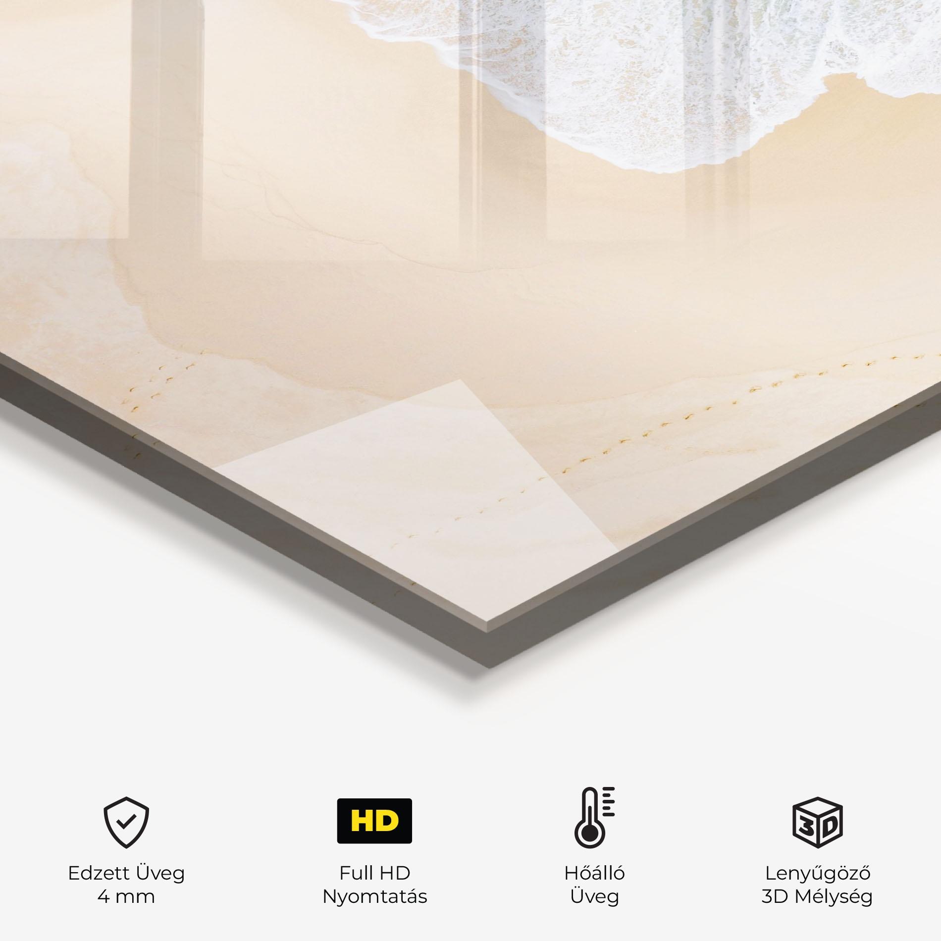 Konyhai üveg hátfal Beautiful Blue Waves mockup 2