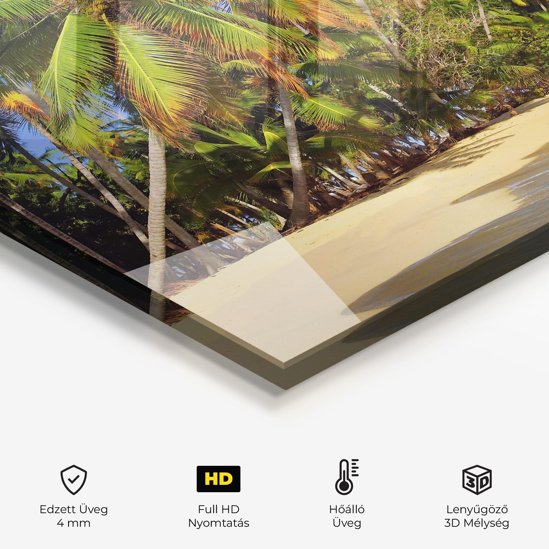 Konyhai üveg hátfal Coconut Tree Sunset mockup 2