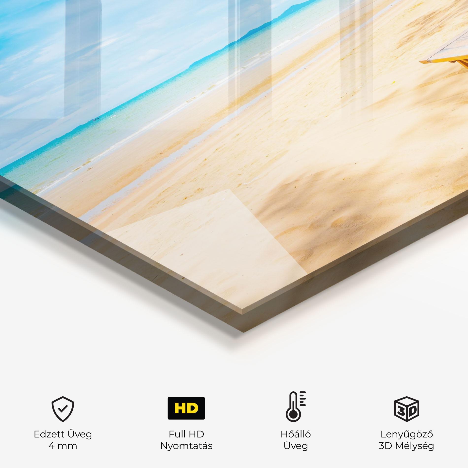 Konyhai üveg hátfal Dinning Blue Sky mockup 2