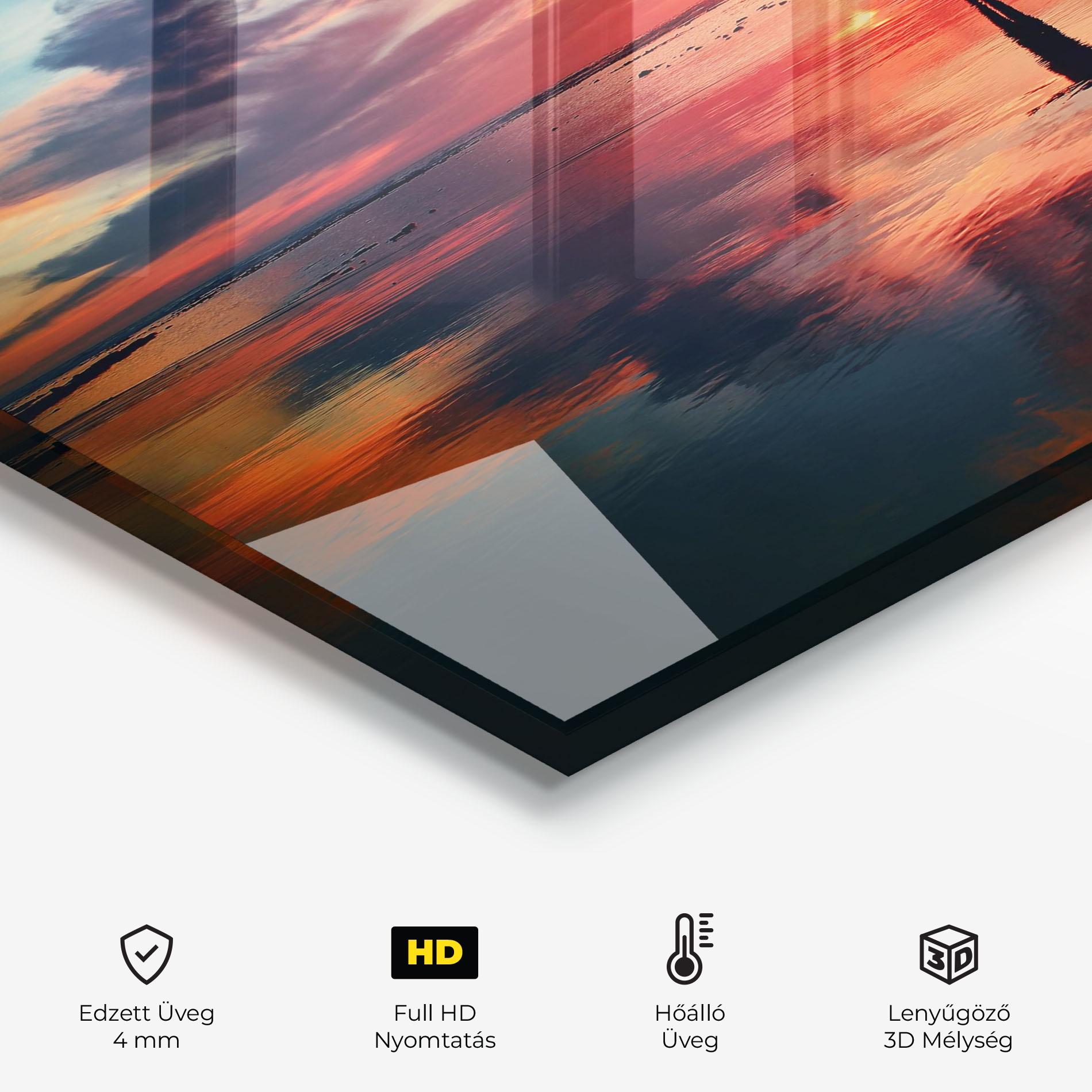 Konyhai üveg hátfal Ocean Sunset Man mockup 2