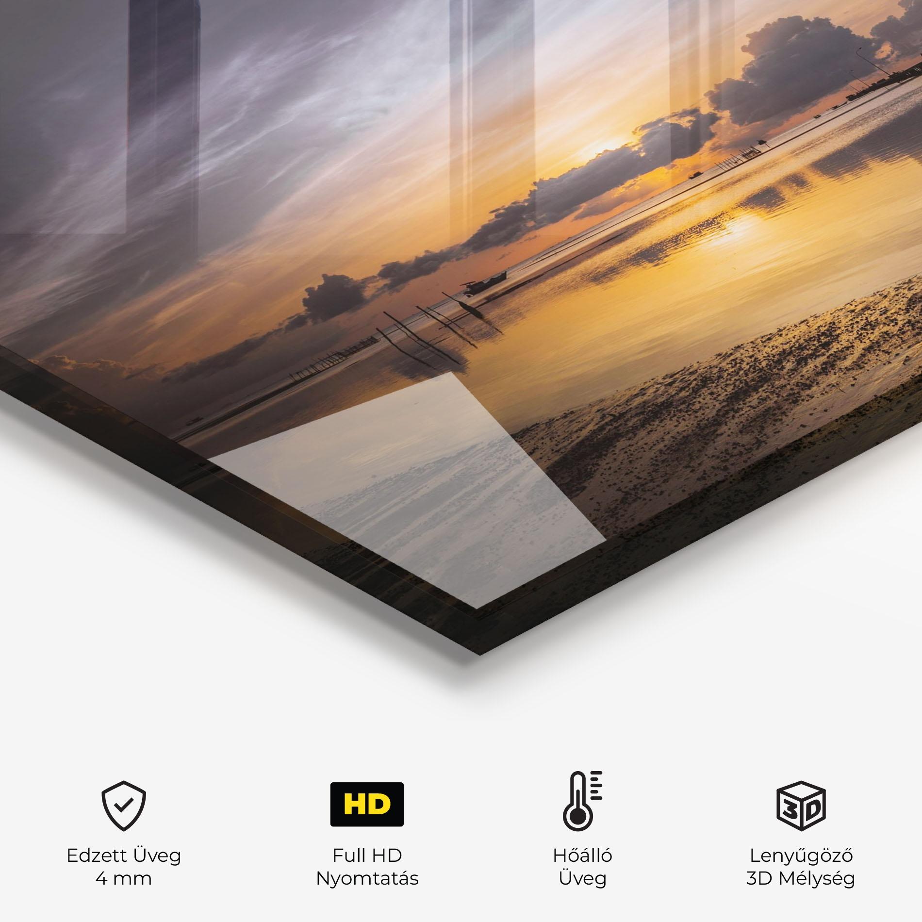 Konyhai üveg hátfal Orange Purple Beach mockup 2