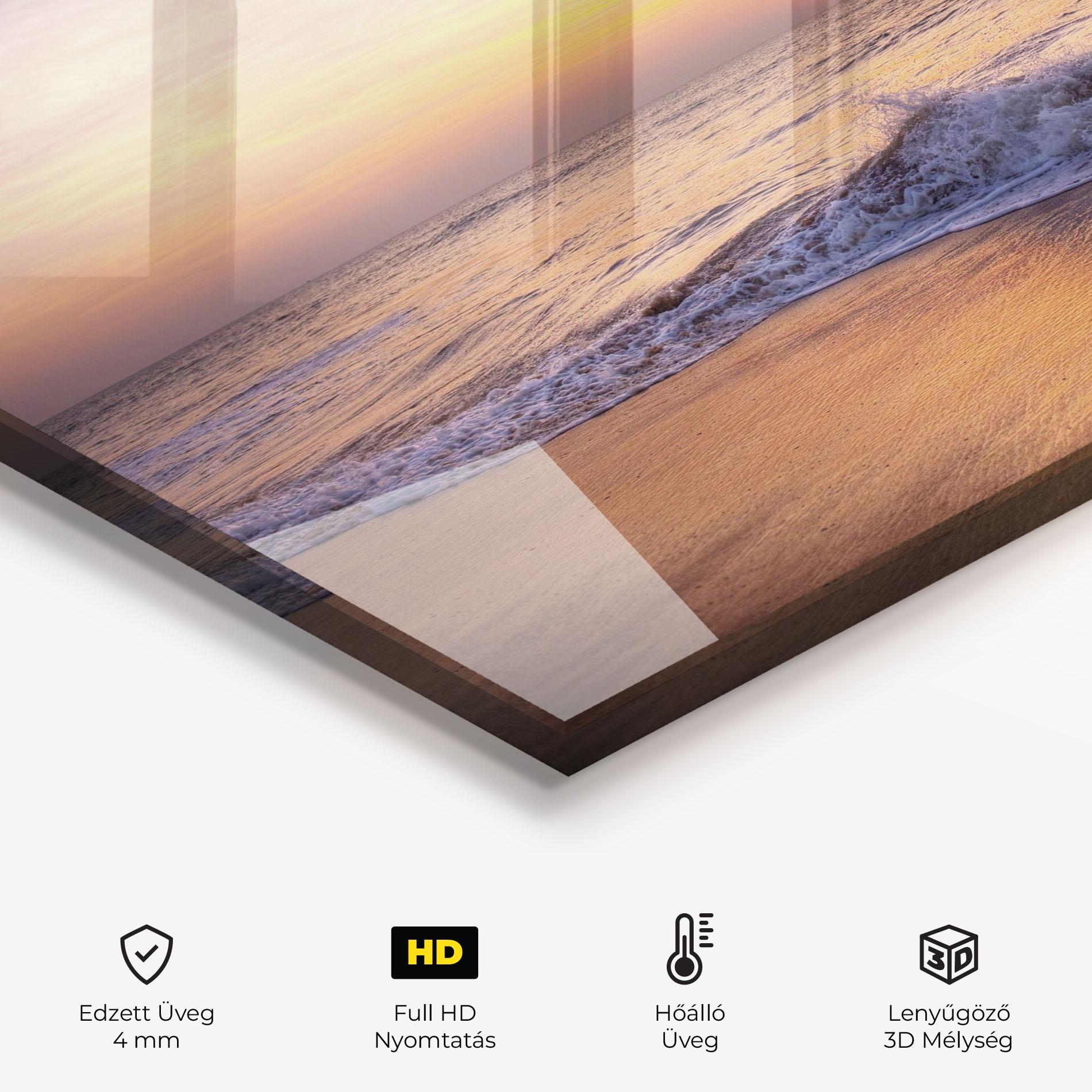 Konyhai üveg hátfal Purple Sky Beach mockup 2