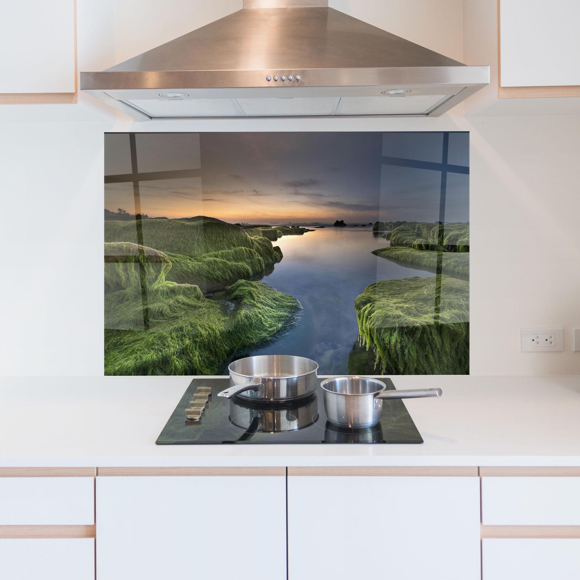 Konyhai üveg hátfal Coast View mockup 5