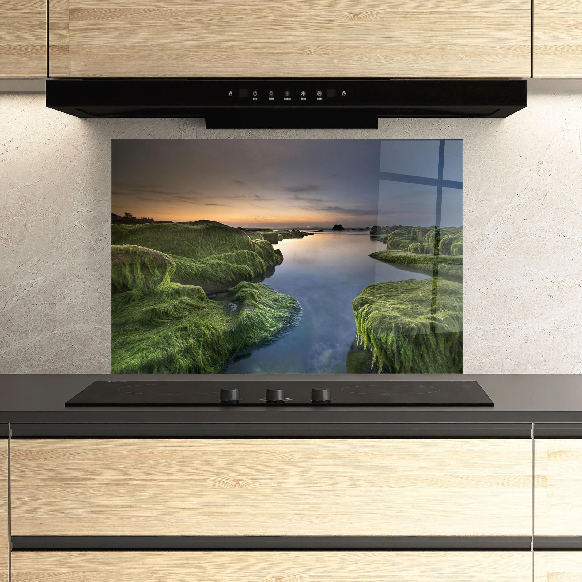Konyhai üveg hátfal Coast View mockup 3