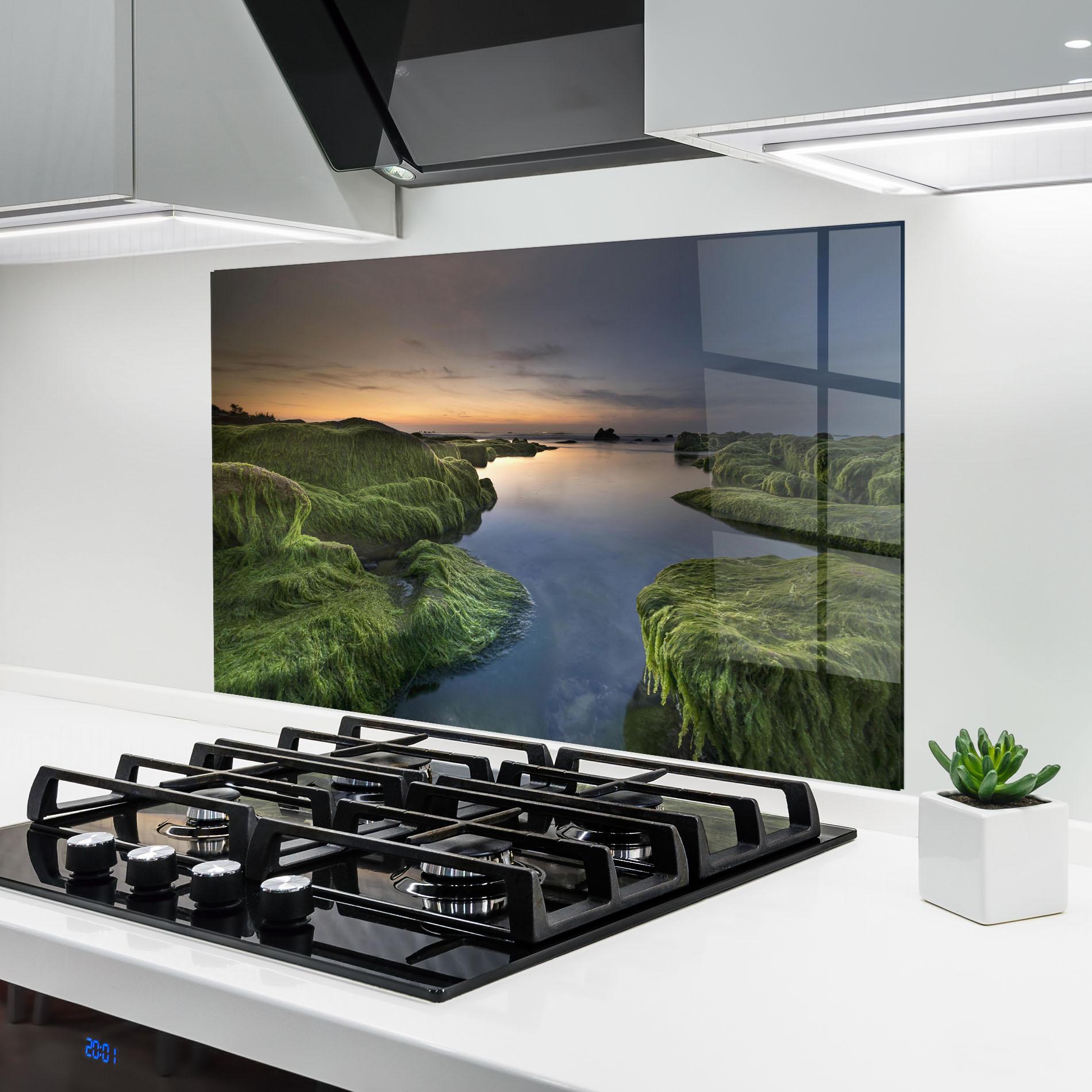 Konyhai üveg hátfal Coast View mockup 6