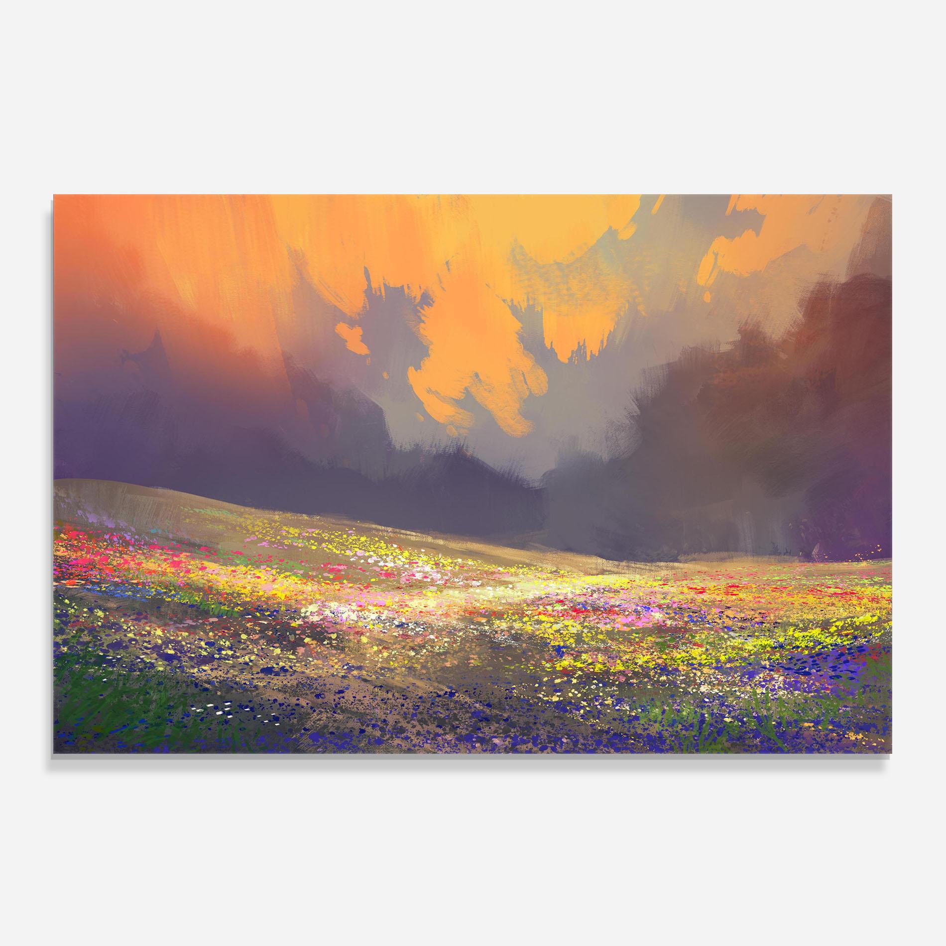 Konyhai üveg hátfal Pretty Spring Field mockup 0