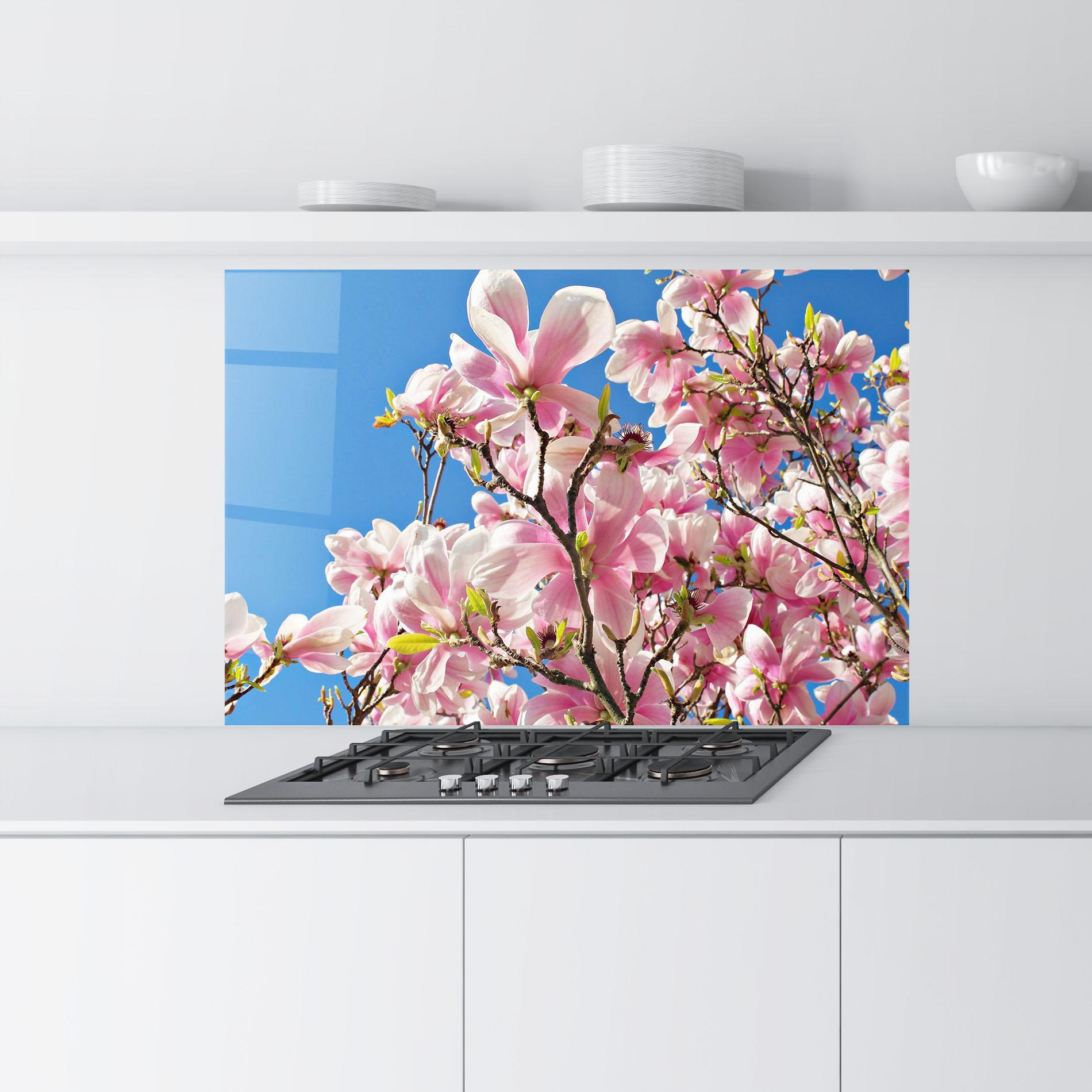Konyhai üveg hátfal Beautiful Pink Chinese Tree mockup 9