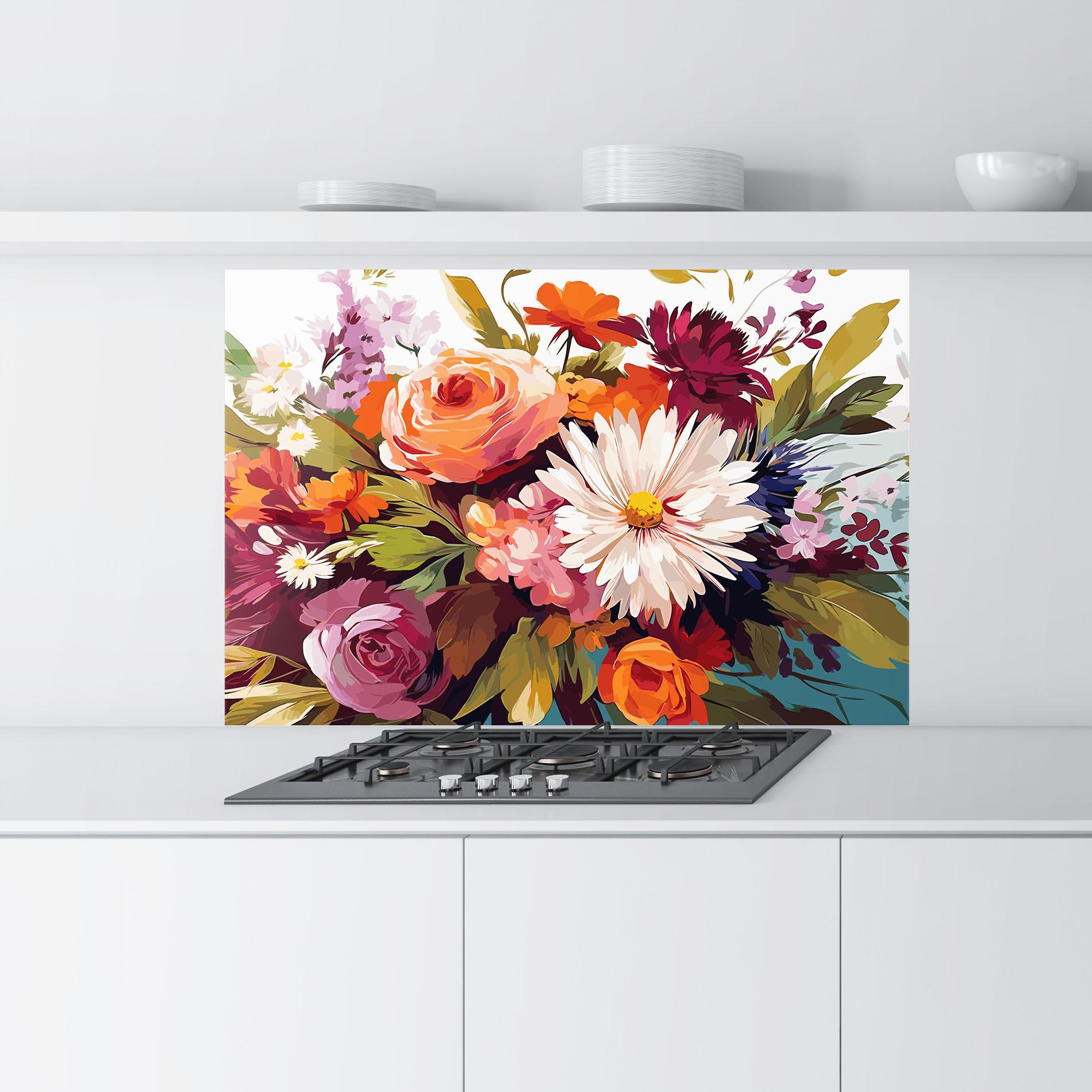 Konyhai üveg hátfal Cream Orange Spring mockup 9