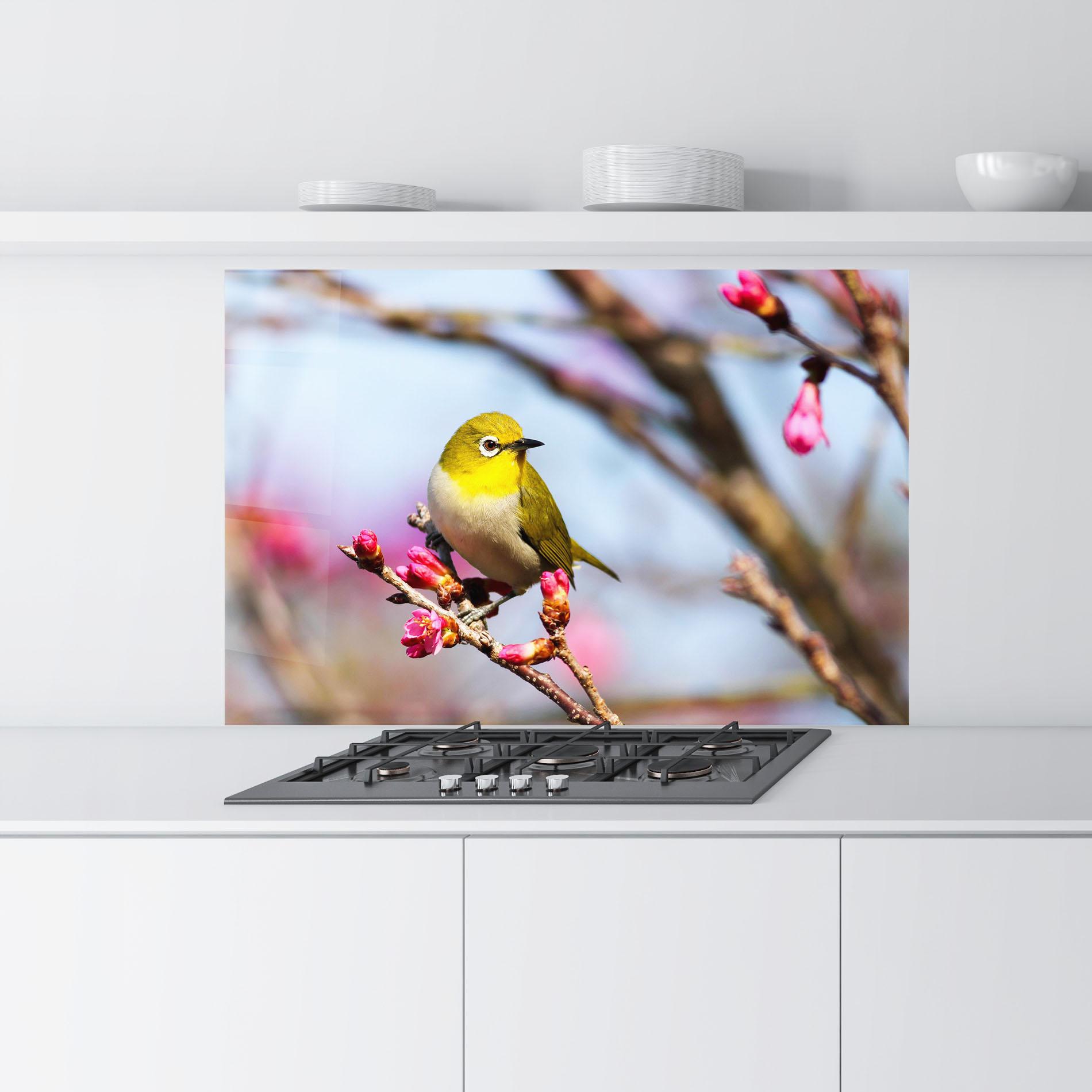 Konyhai üveg hátfal Cute Pink Flower Buds mockup 9