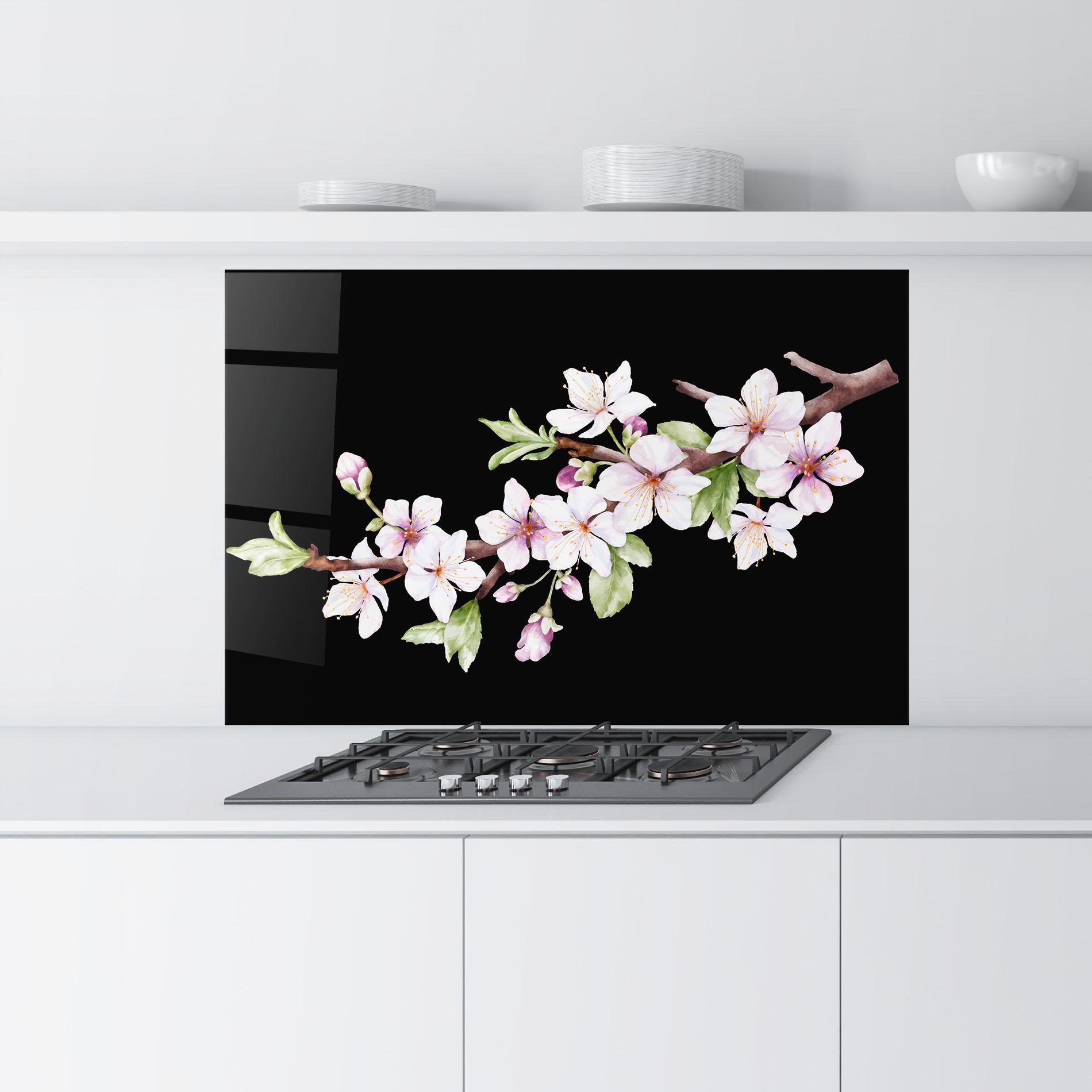 Konyhai üveg hátfal Pretty Flower Spring mockup 9