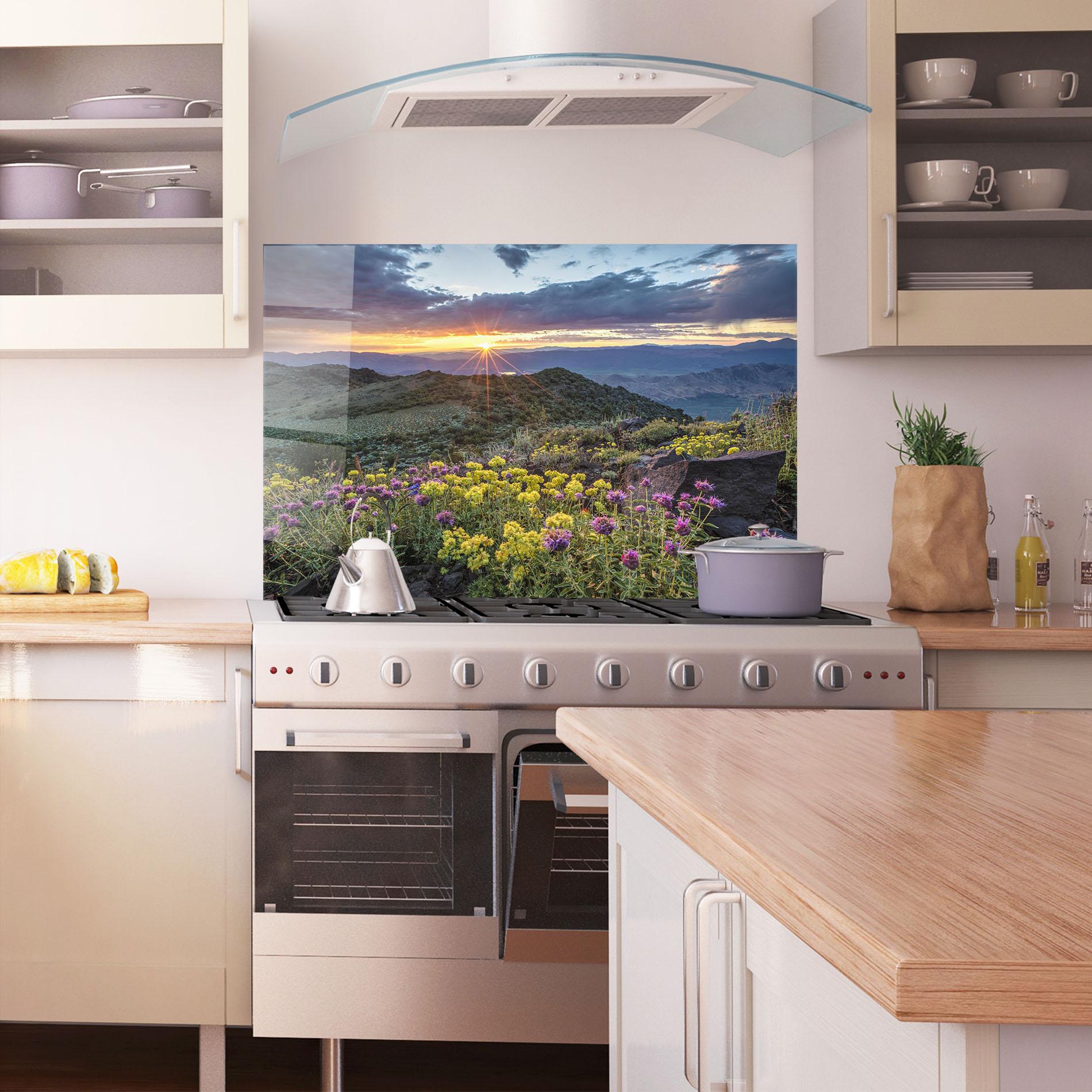 Konyhai üveg hátfal Beautiful Spring View mockup 1