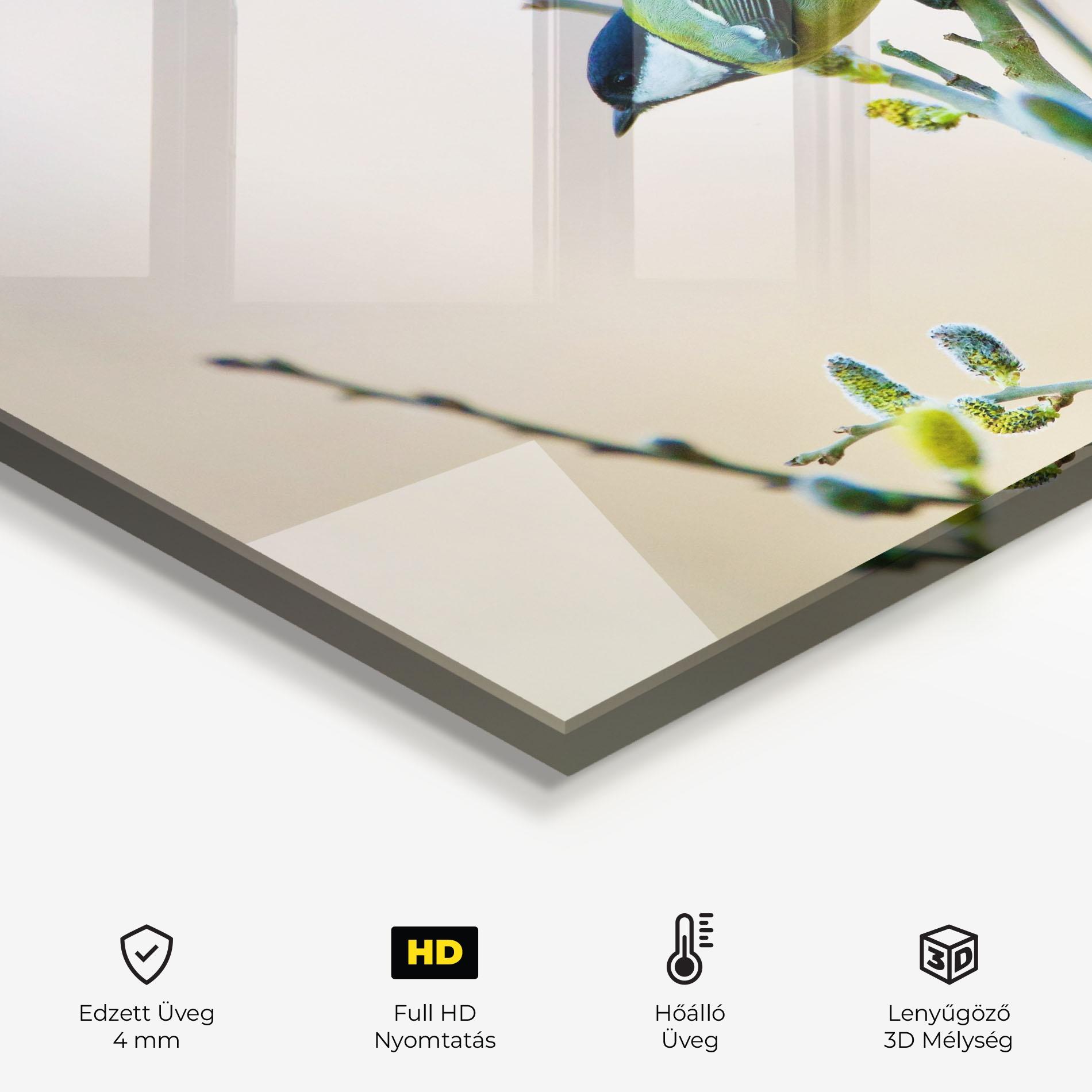 Konyhai üveg hátfal Beautiful Spring Bird mockup 2