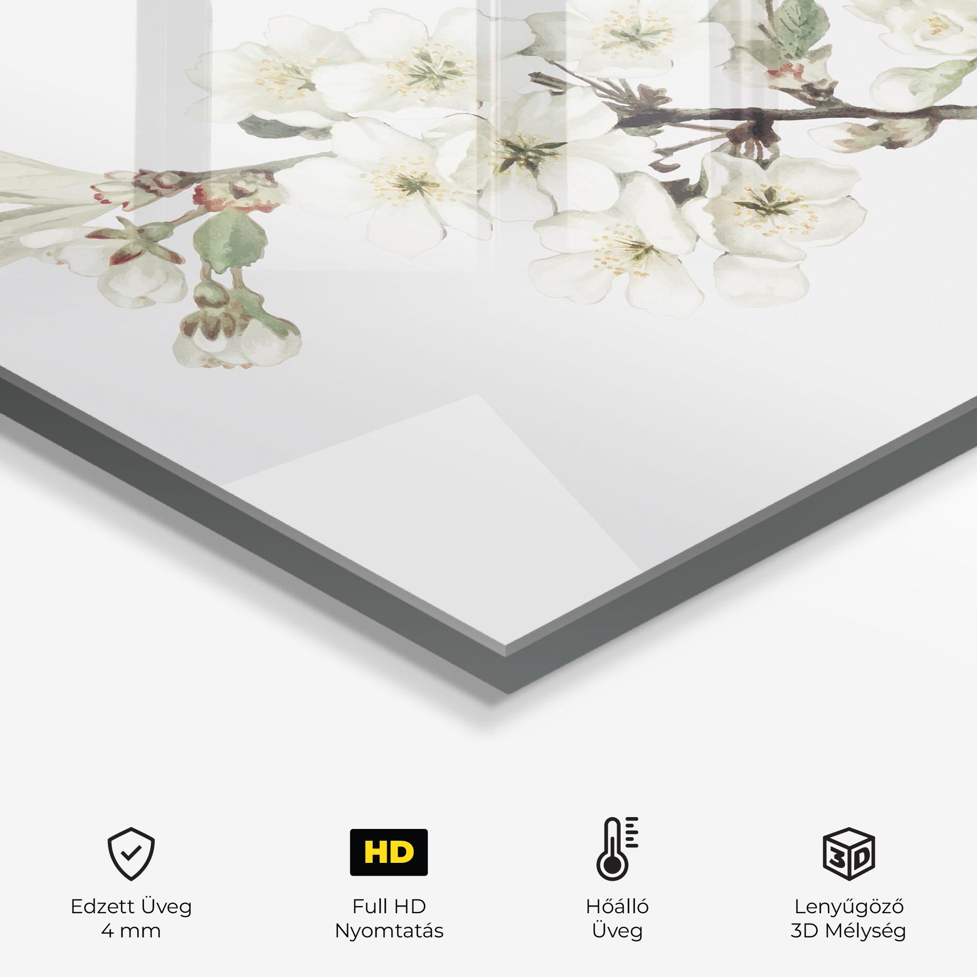 Konyhai üveg hátfal Bee Spring Flower mockup 2