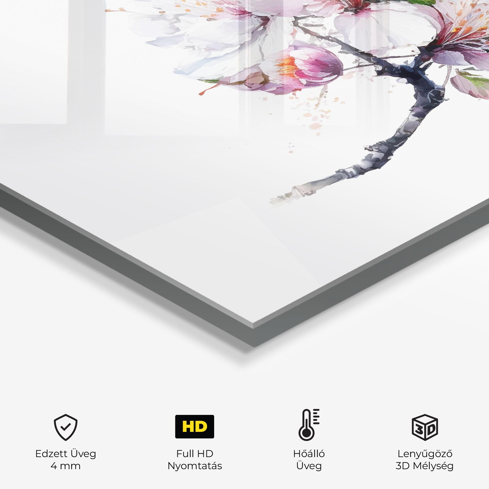 Konyhai üveg hátfal Cherry Spring Art mockup 2