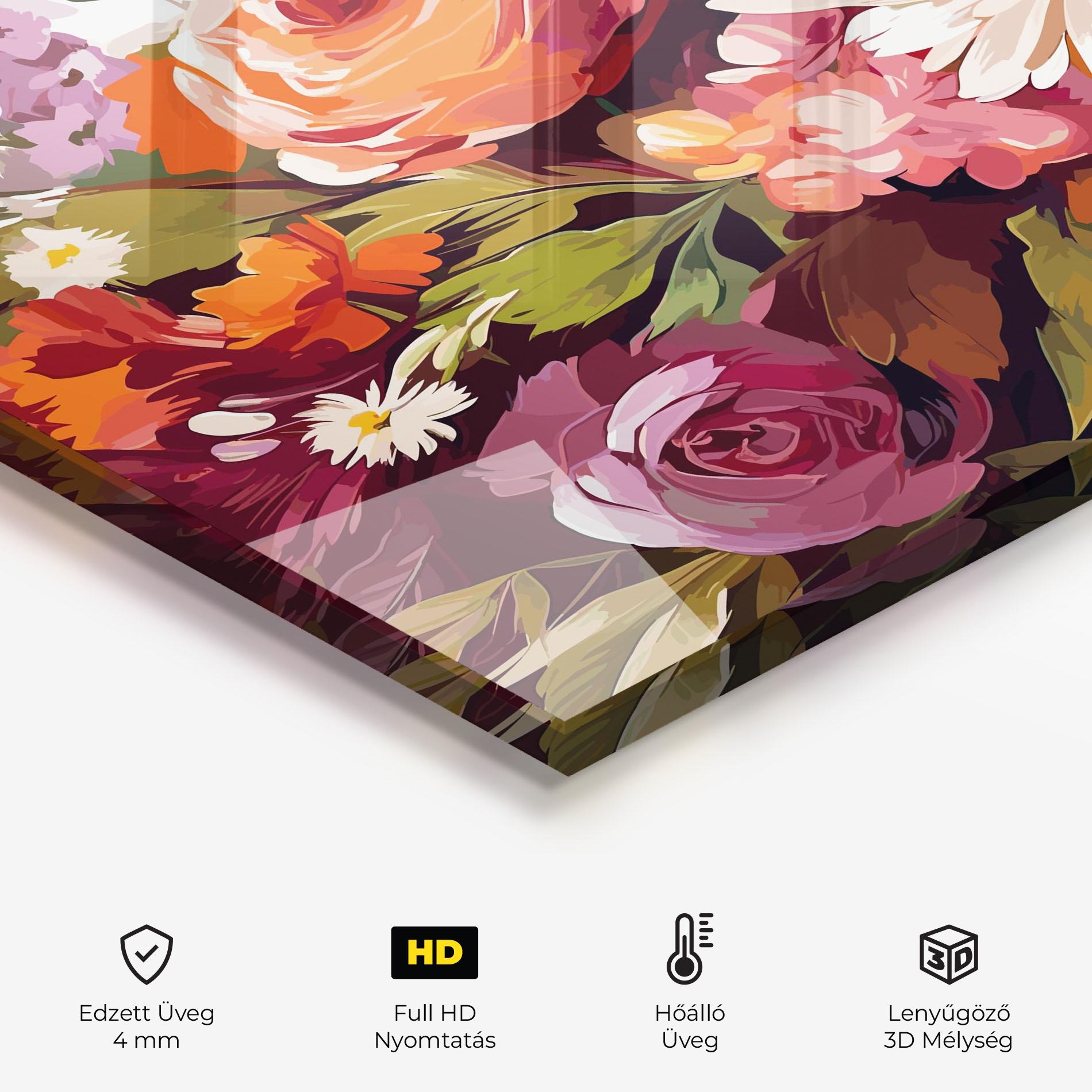 Konyhai üveg hátfal Cream Orange Spring mockup 2