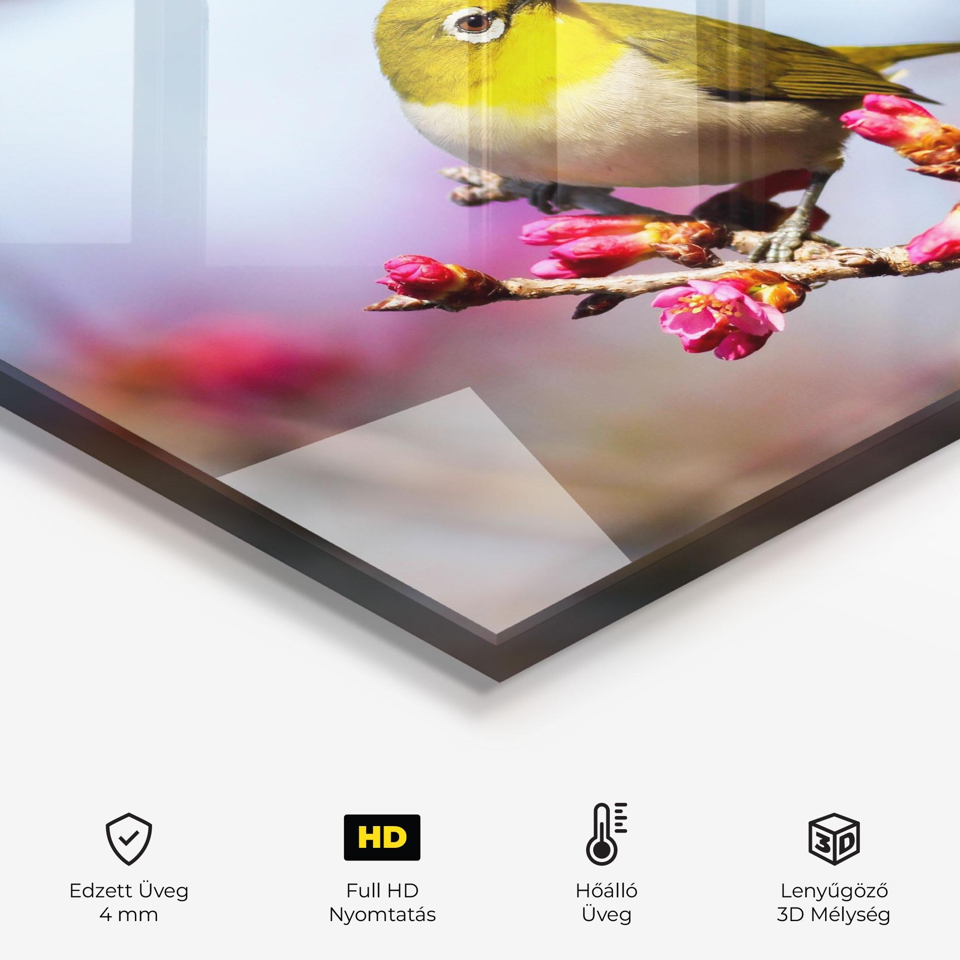 Konyhai üveg hátfal Cute Pink Flower Buds mockup 2