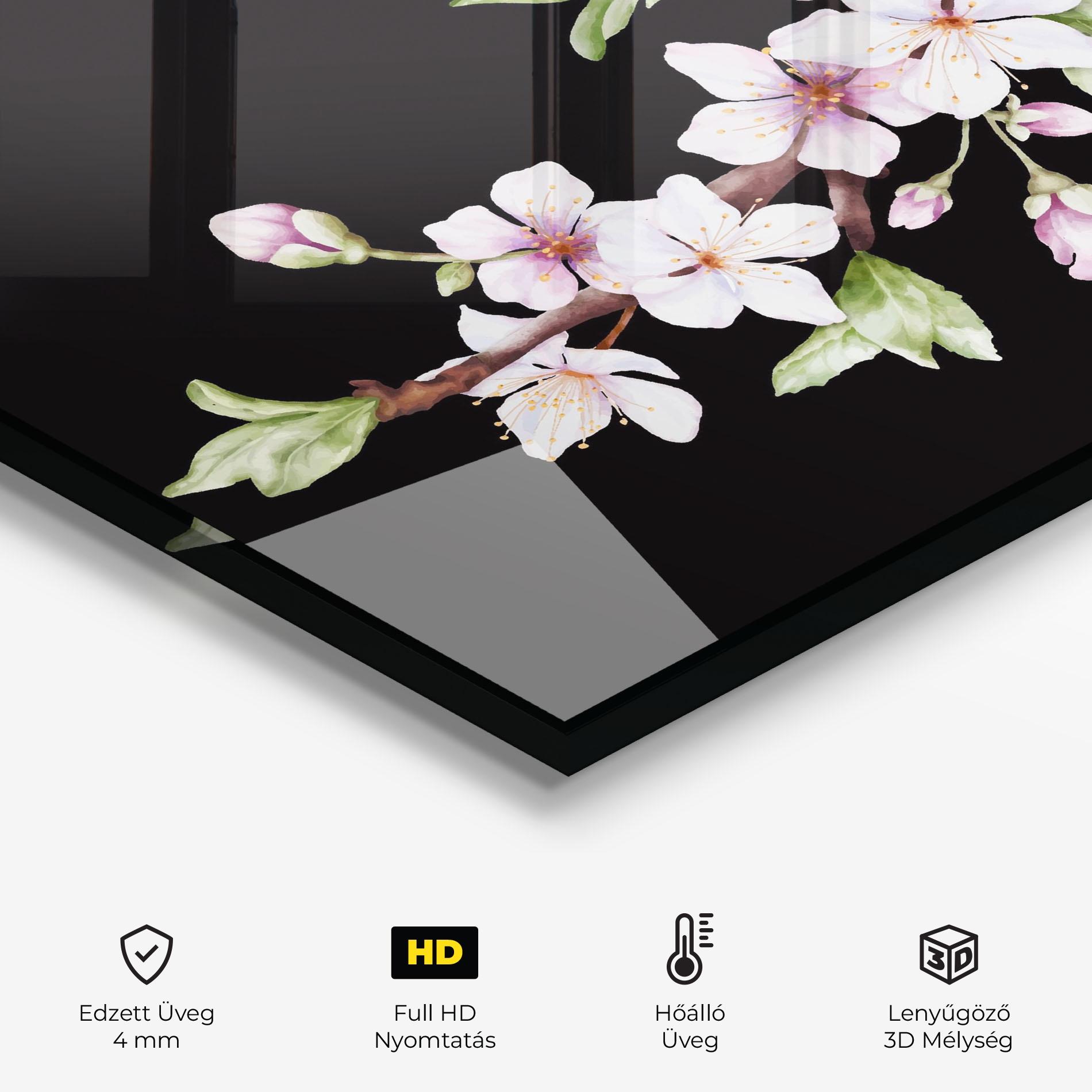 Konyhai üveg hátfal Pretty Flower Spring mockup 2