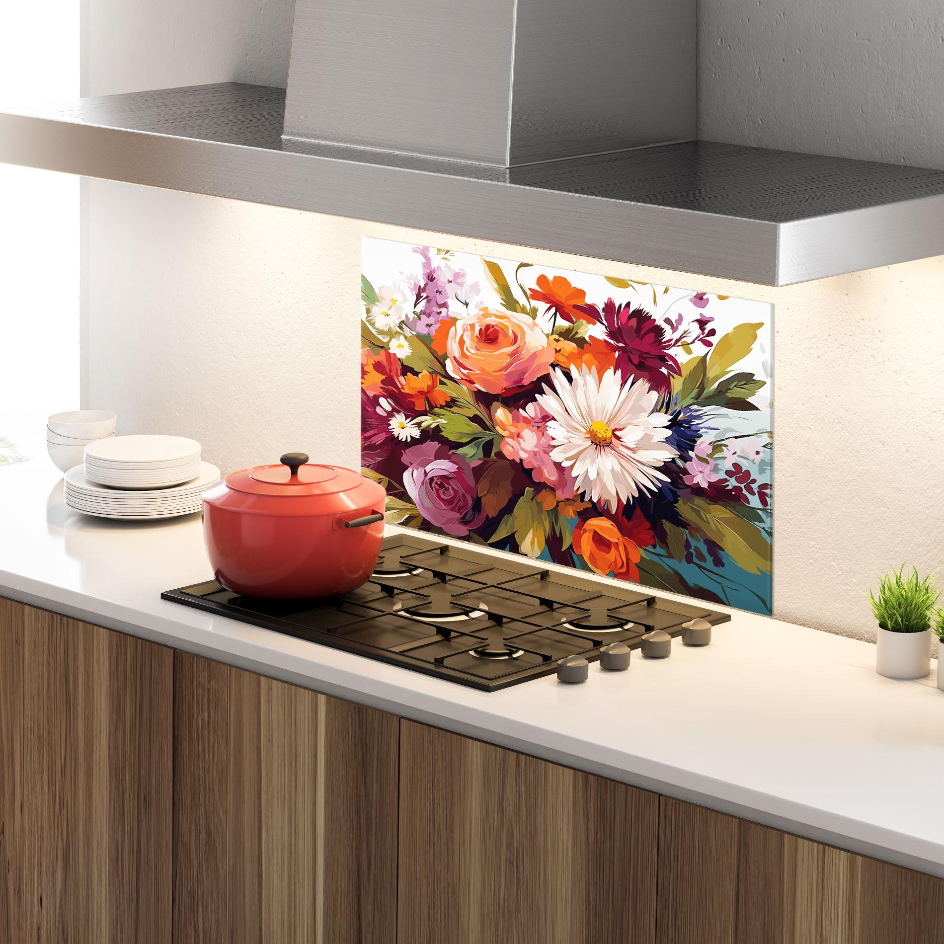 Konyhai üveg hátfal Cream Orange Spring mockup 4