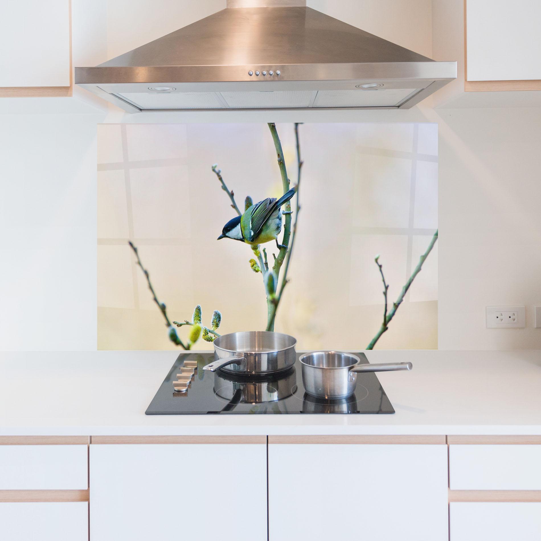 Konyhai üveg hátfal Beautiful Spring Bird mockup 5