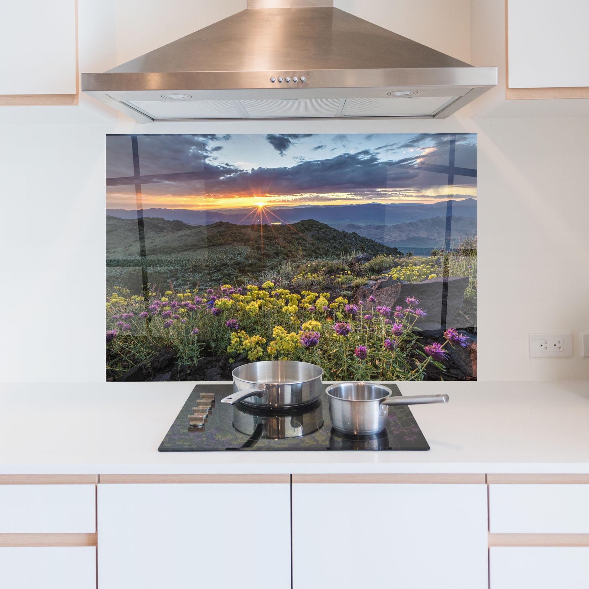 Konyhai üveg hátfal Beautiful Spring View mockup 5