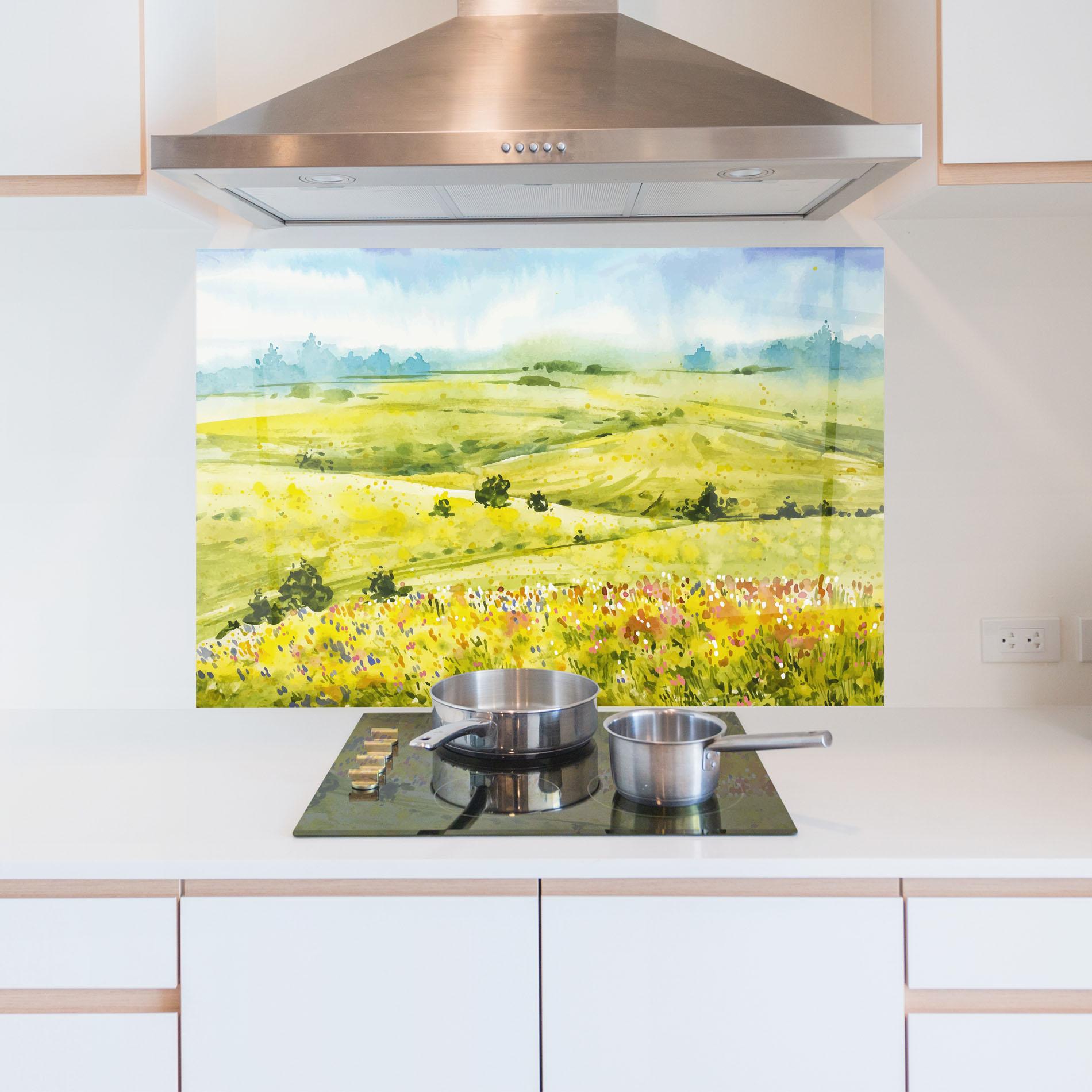 Konyhai üveg hátfal Spring Art mockup 5