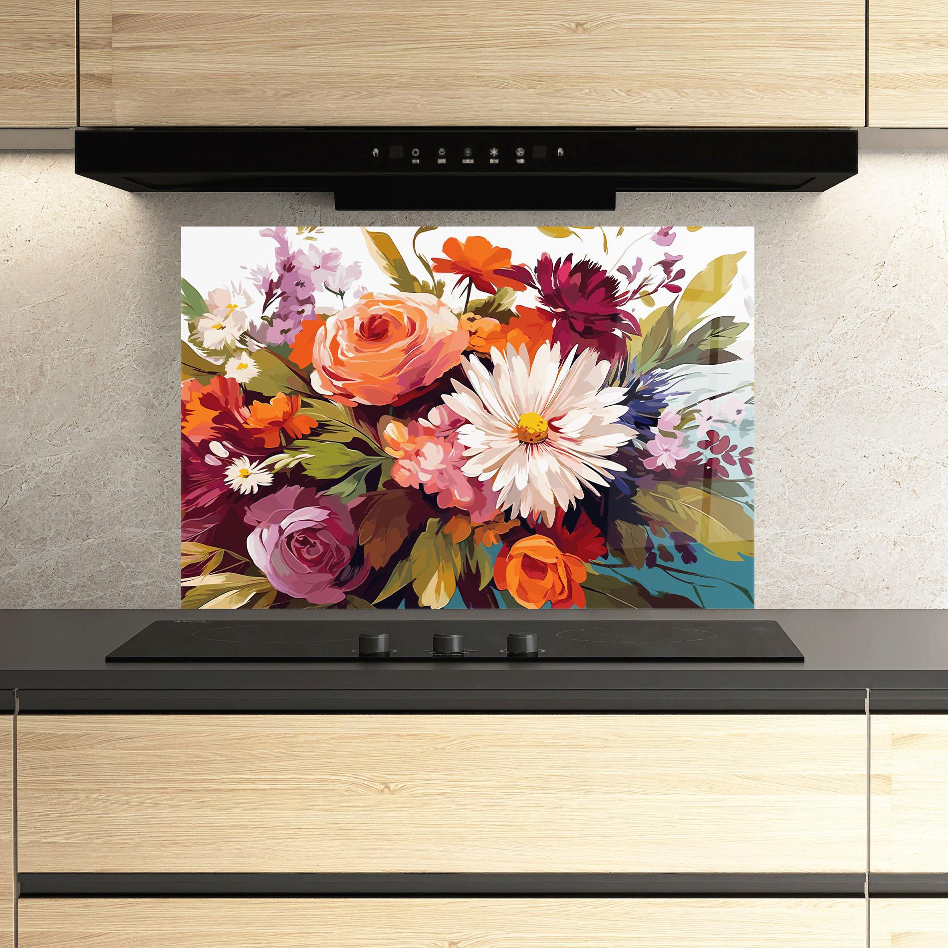 Konyhai üveg hátfal Cream Orange Spring mockup 3