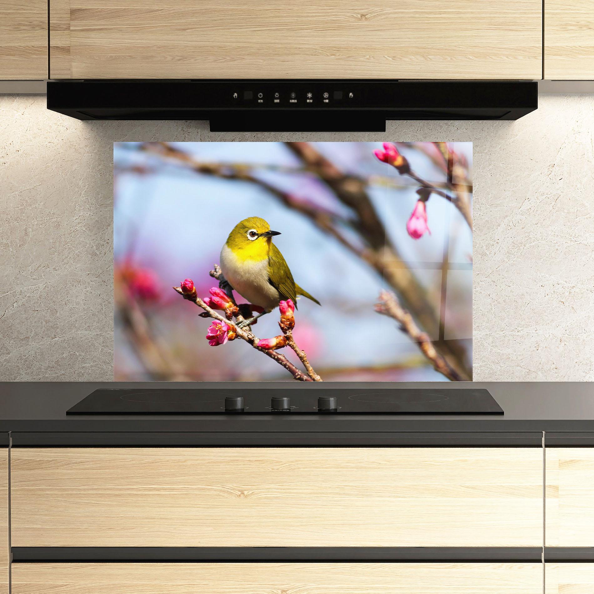 Konyhai üveg hátfal Cute Pink Flower Buds mockup 3