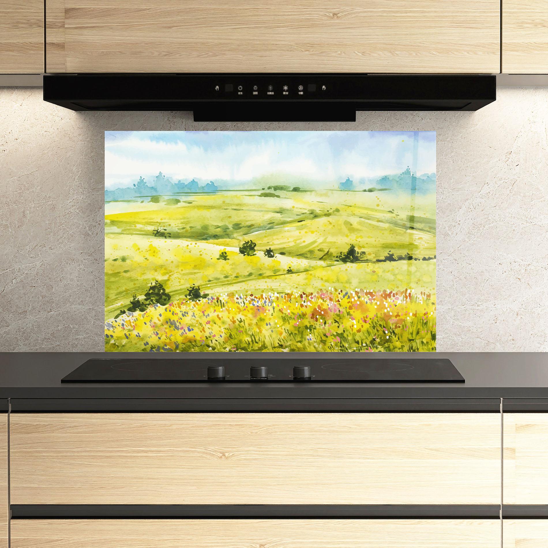 Konyhai üveg hátfal Spring Art mockup 3