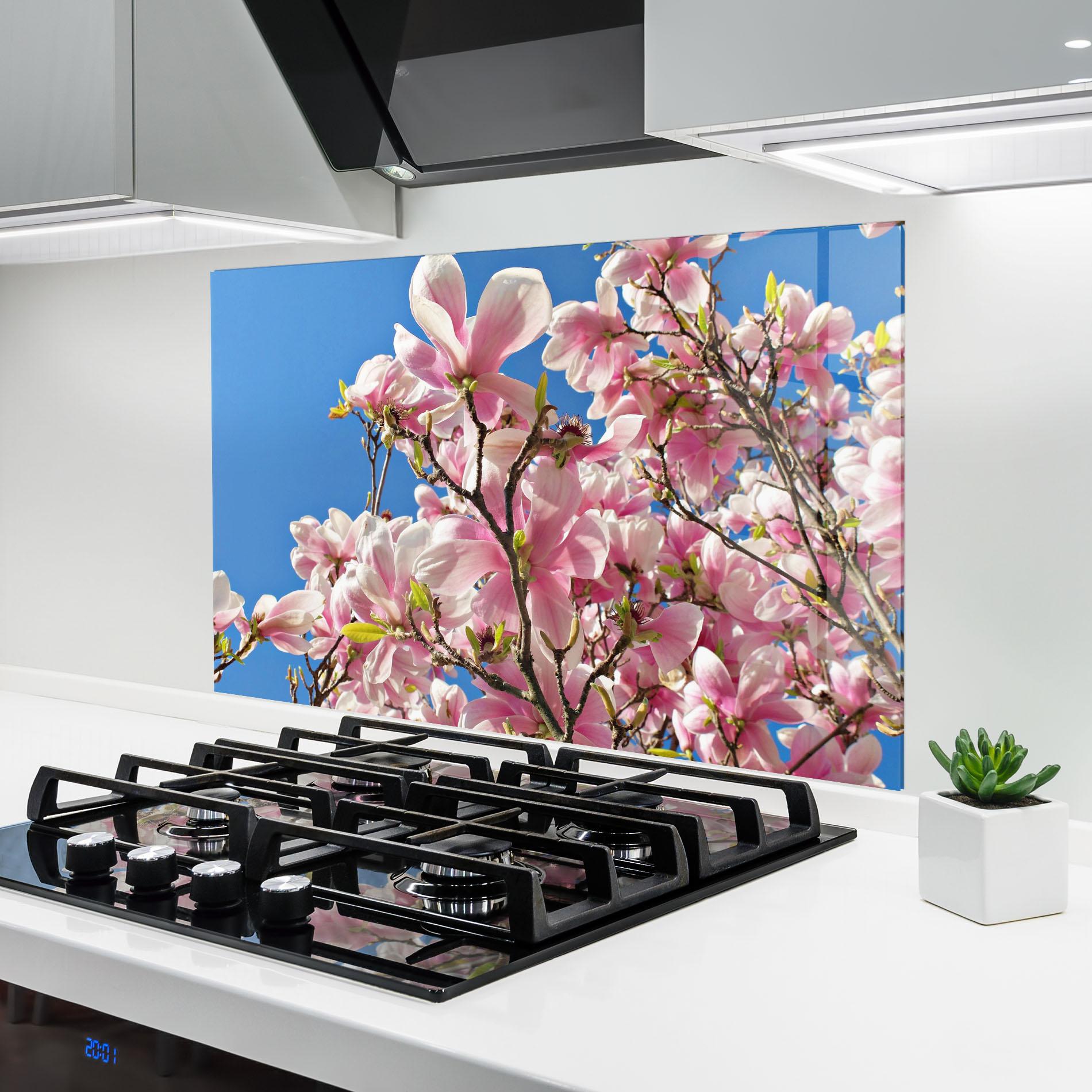 Konyhai üveg hátfal Beautiful Pink Chinese Tree mockup 6