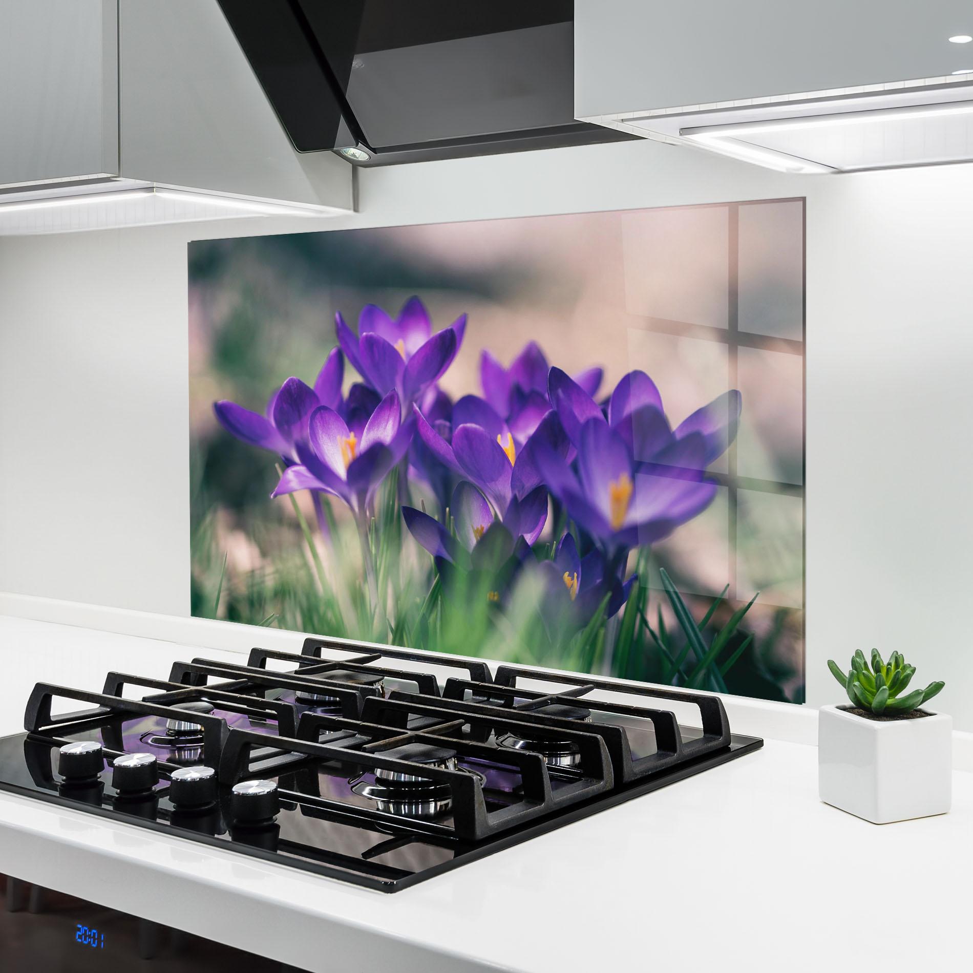 Konyhai üveg hátfal Pretty Spring Flower mockup 6