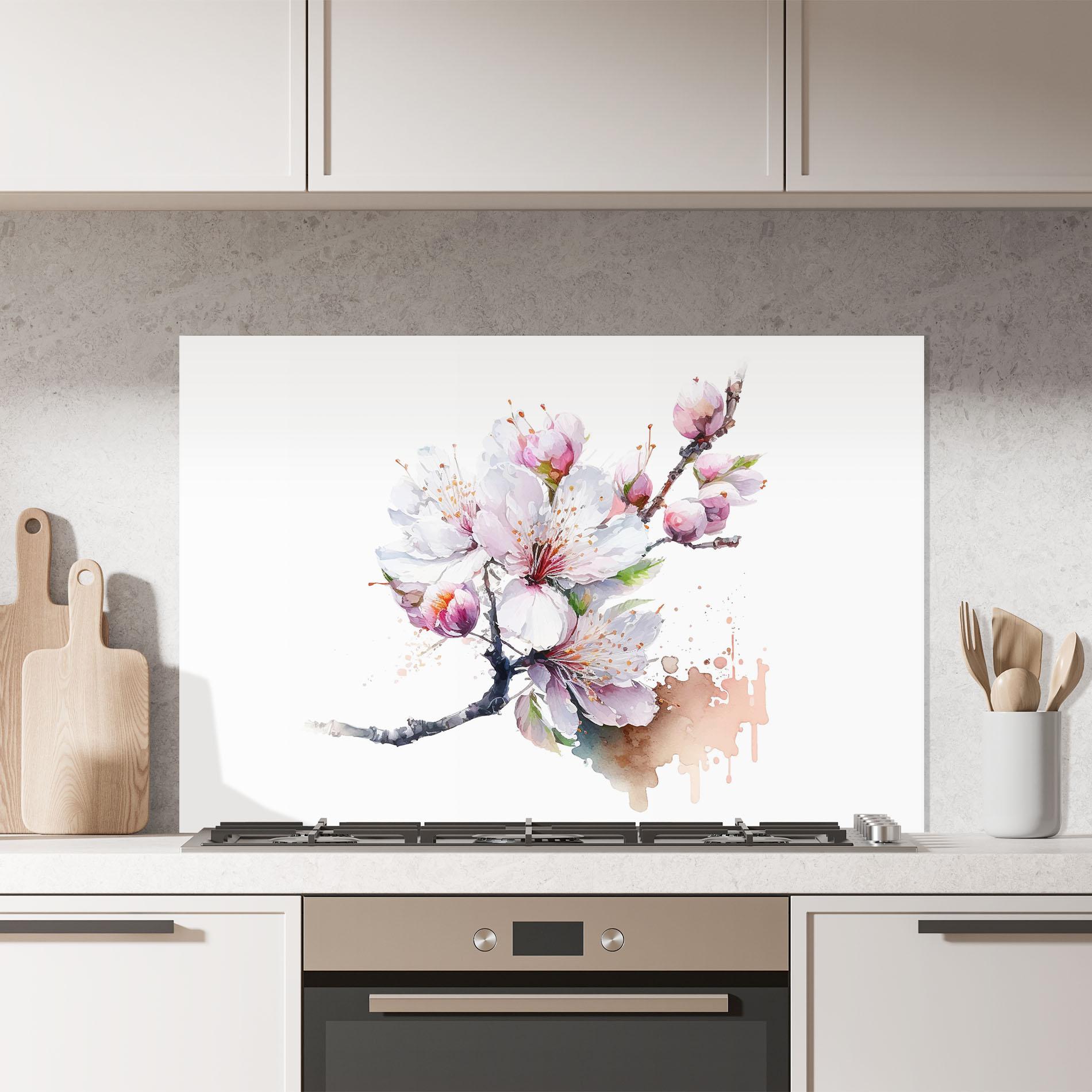 Konyhai üveg hátfal Cherry Spring Art mockup 7