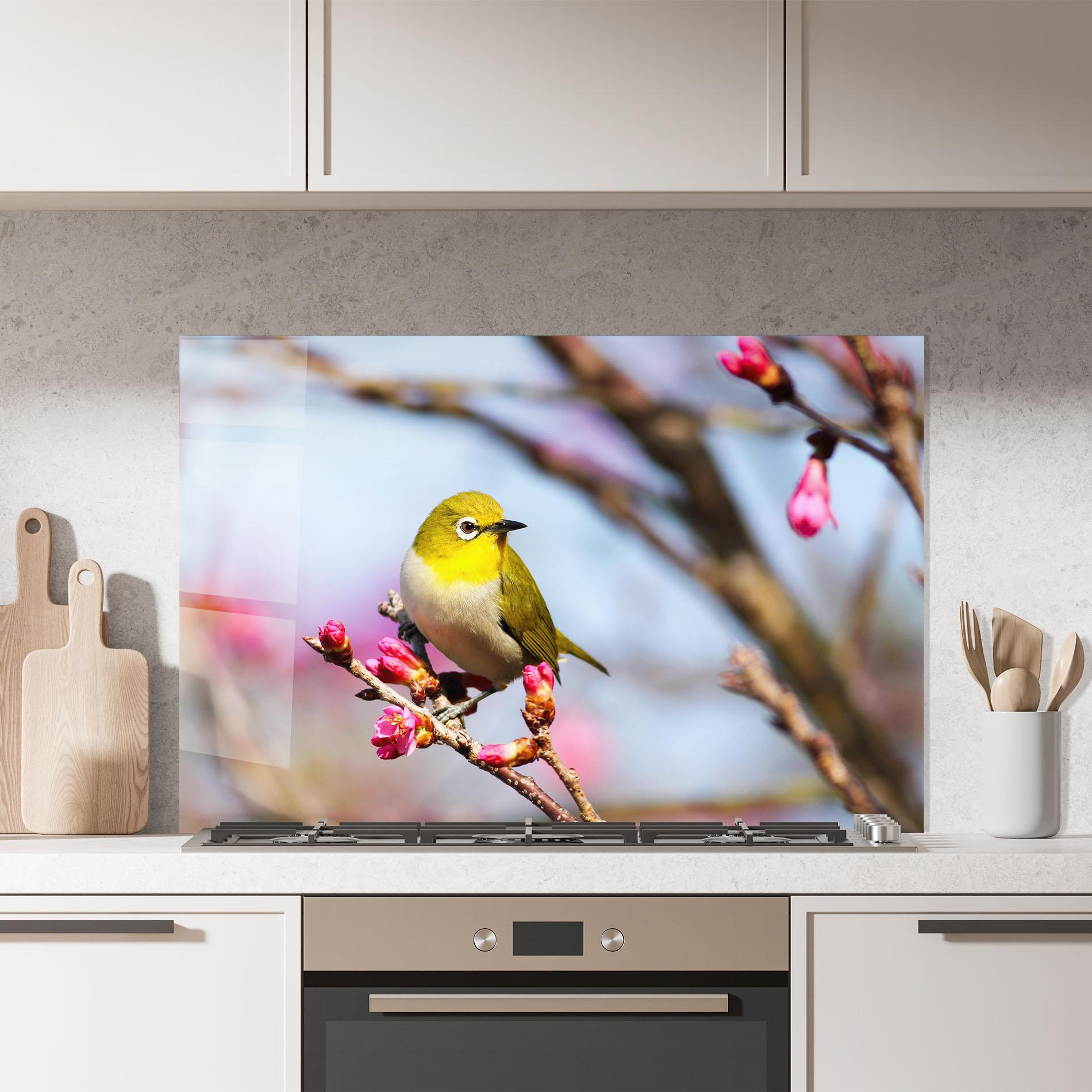 Konyhai üveg hátfal Cute Pink Flower Buds mockup 7