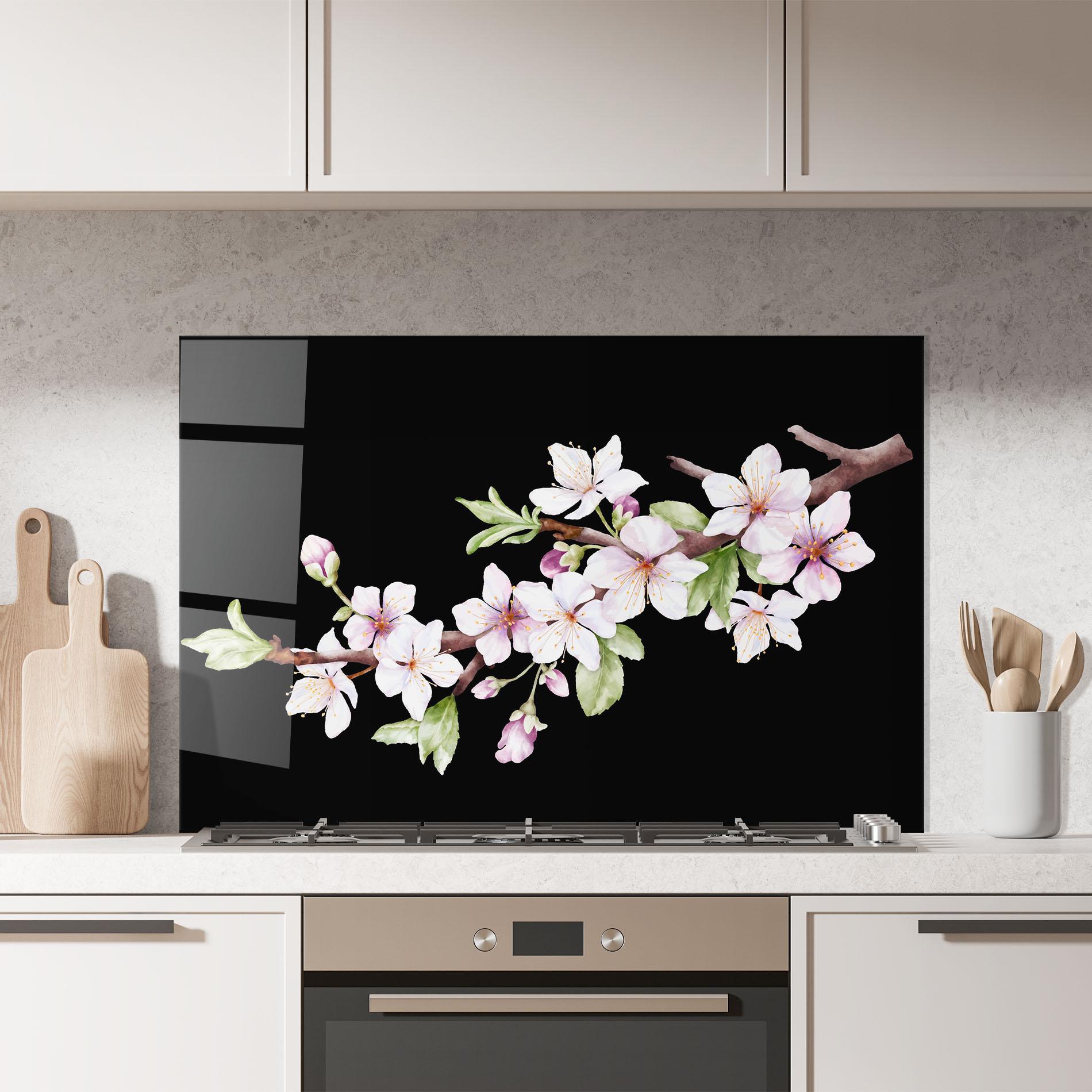Konyhai üveg hátfal Pretty Flower Spring mockup 7