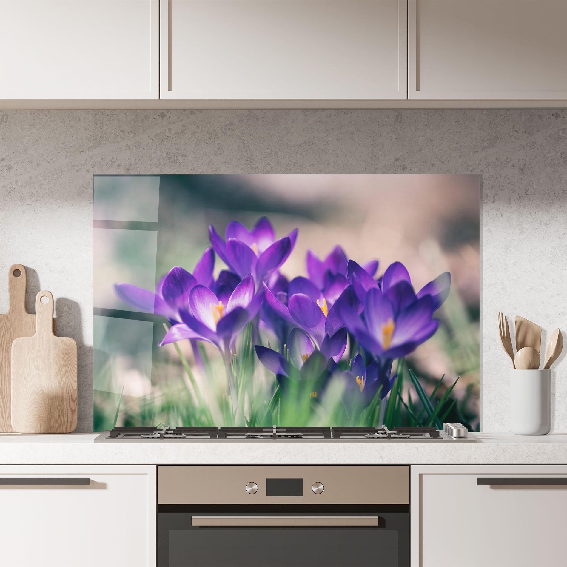 Konyhai üveg hátfal Pretty Spring Flower mockup 7