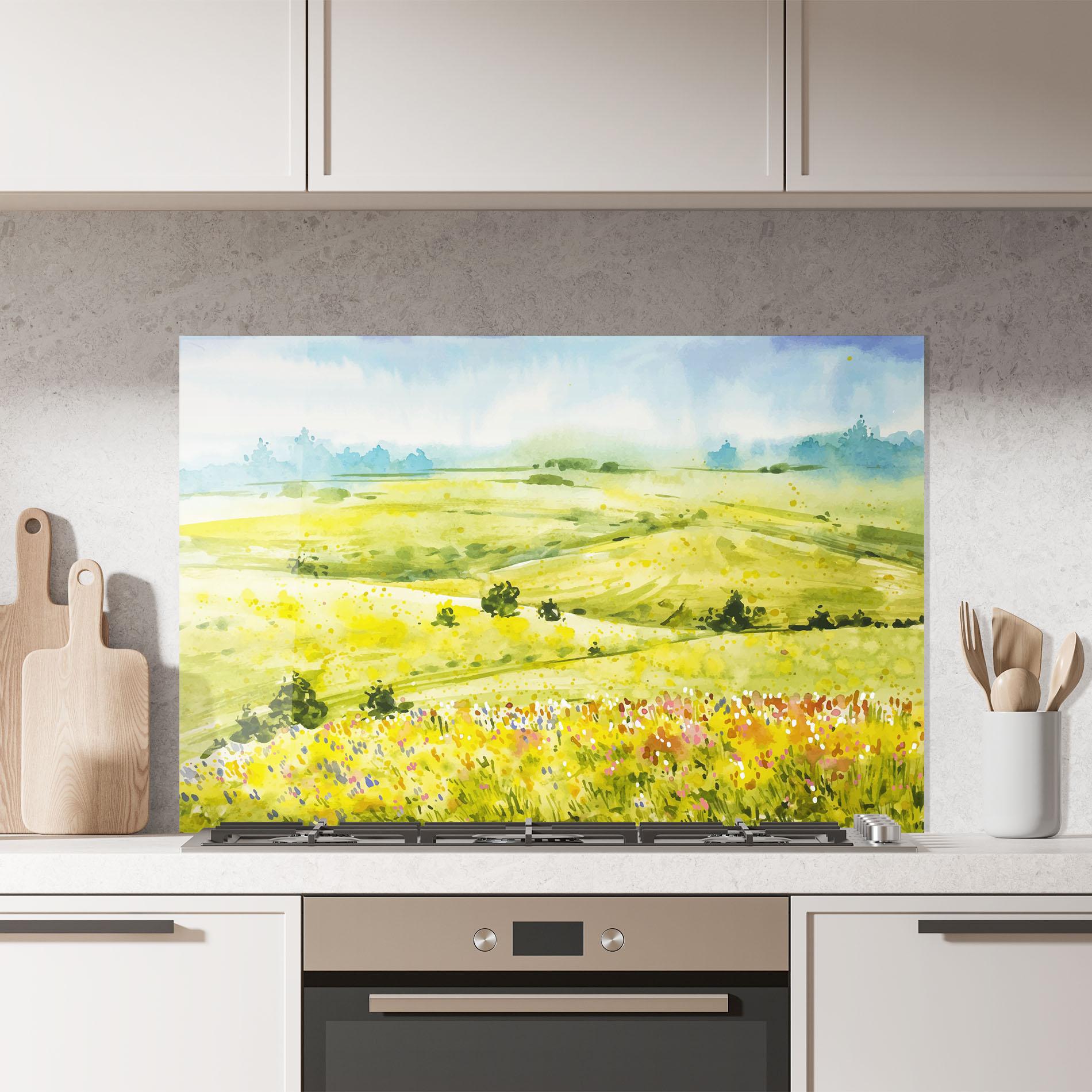 Konyhai üveg hátfal Spring Art mockup 7