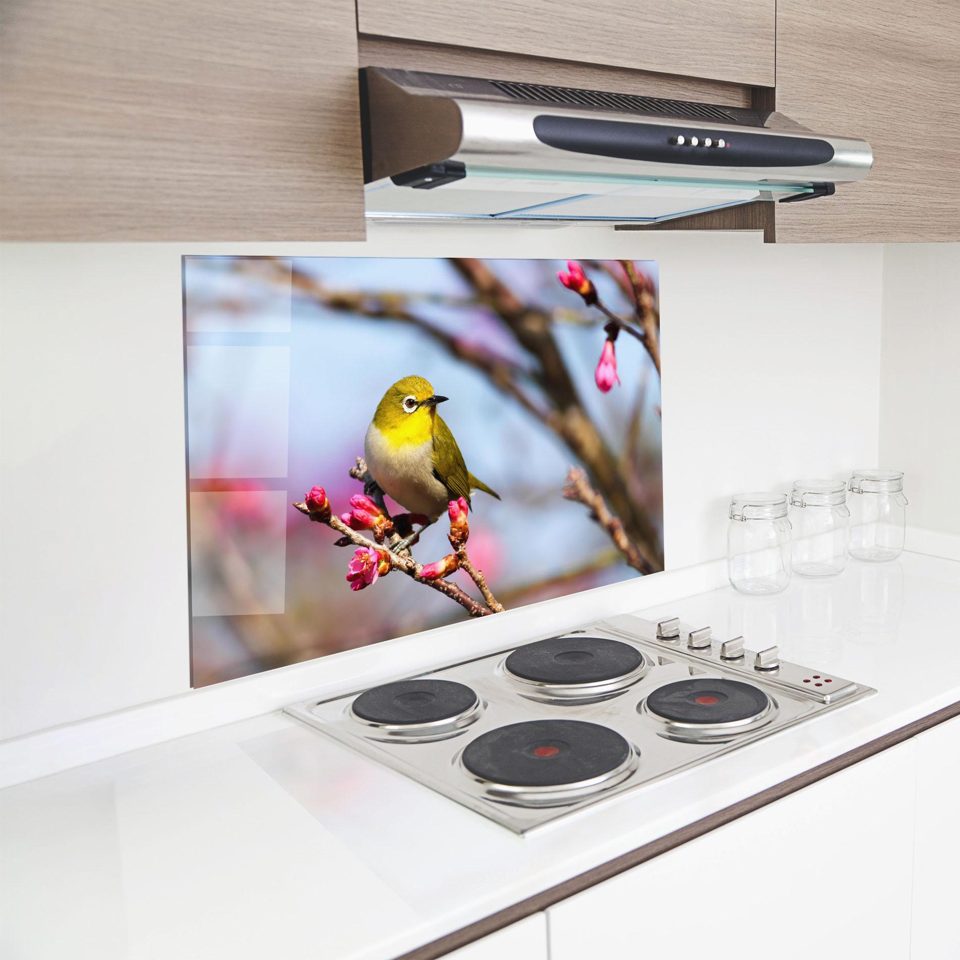 Konyhai üveg hátfal Cute Pink Flower Buds mockup 8