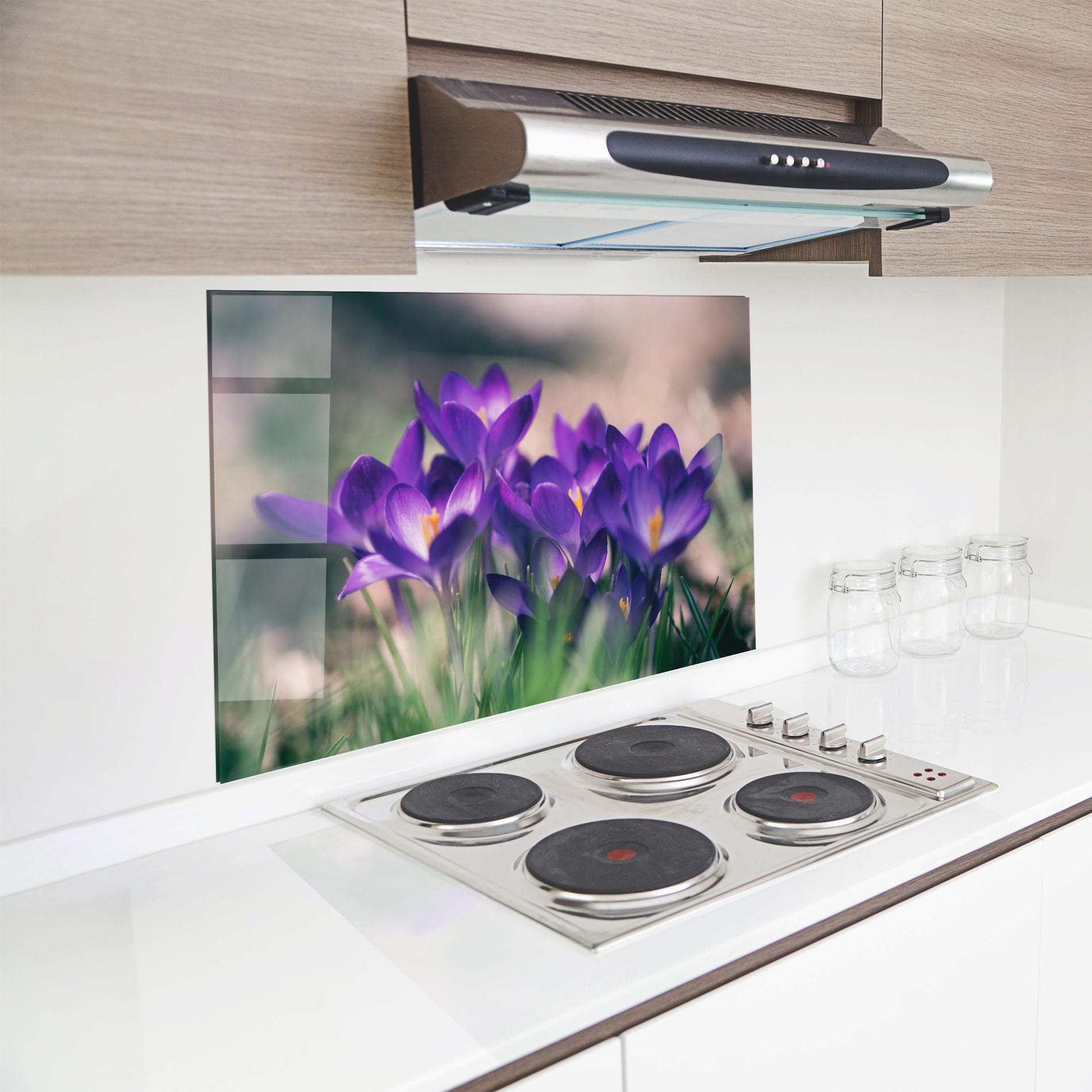 Konyhai üveg hátfal Pretty Spring Flower mockup 8