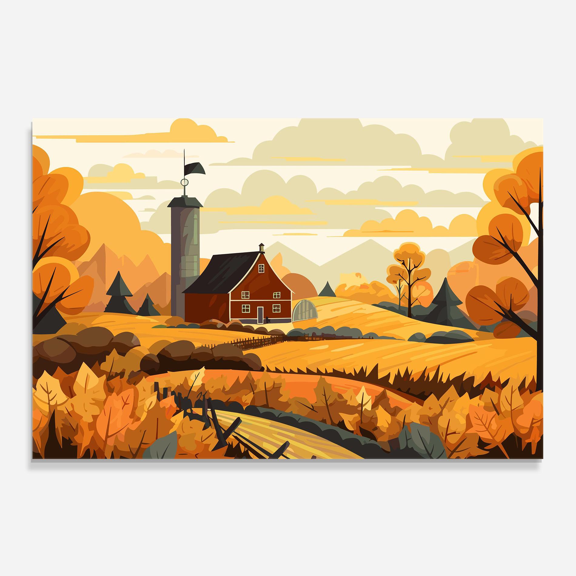 Konyhai üveg hátfal Countryside House mockup 0