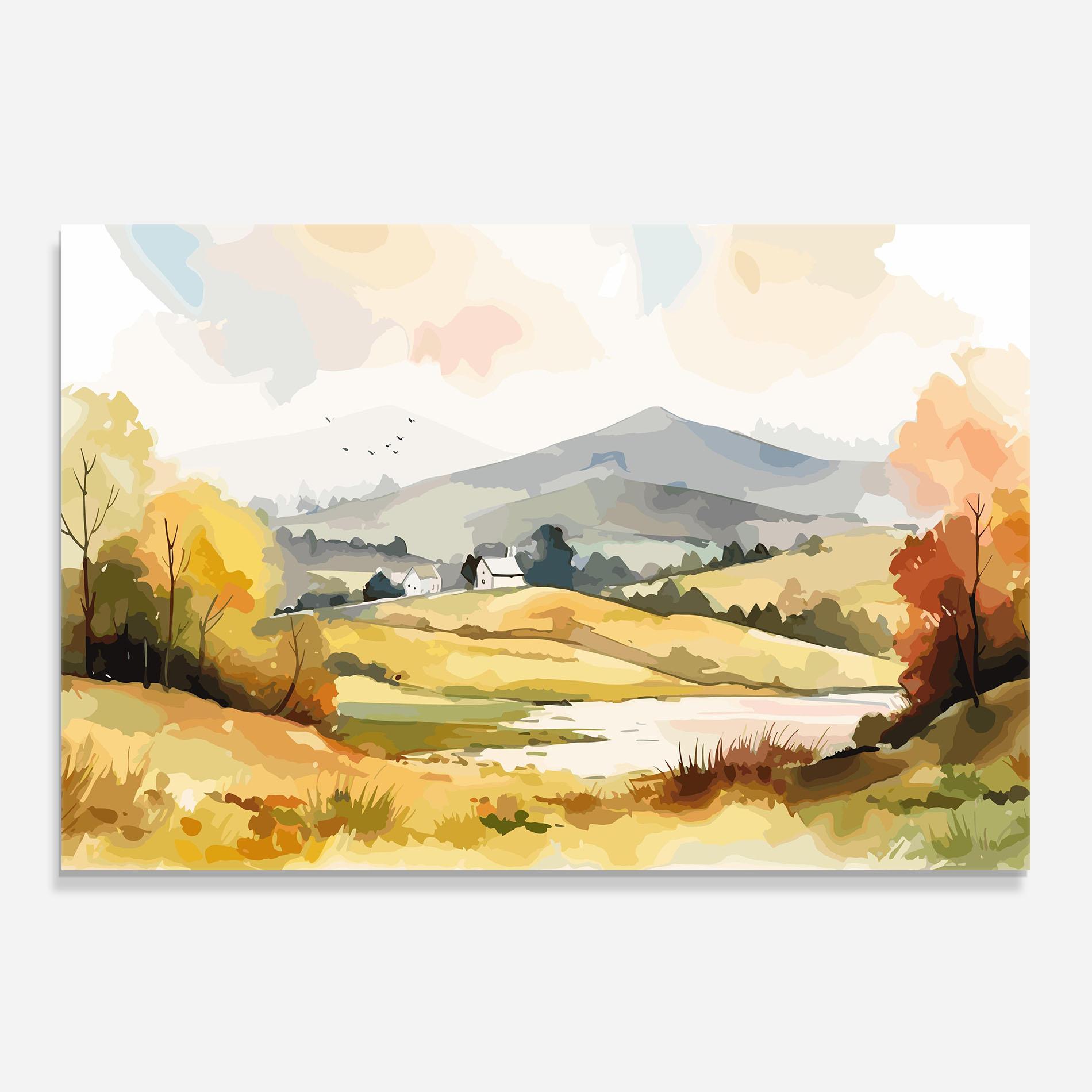 Konyhai üveg hátfal Countryside View mockup 0