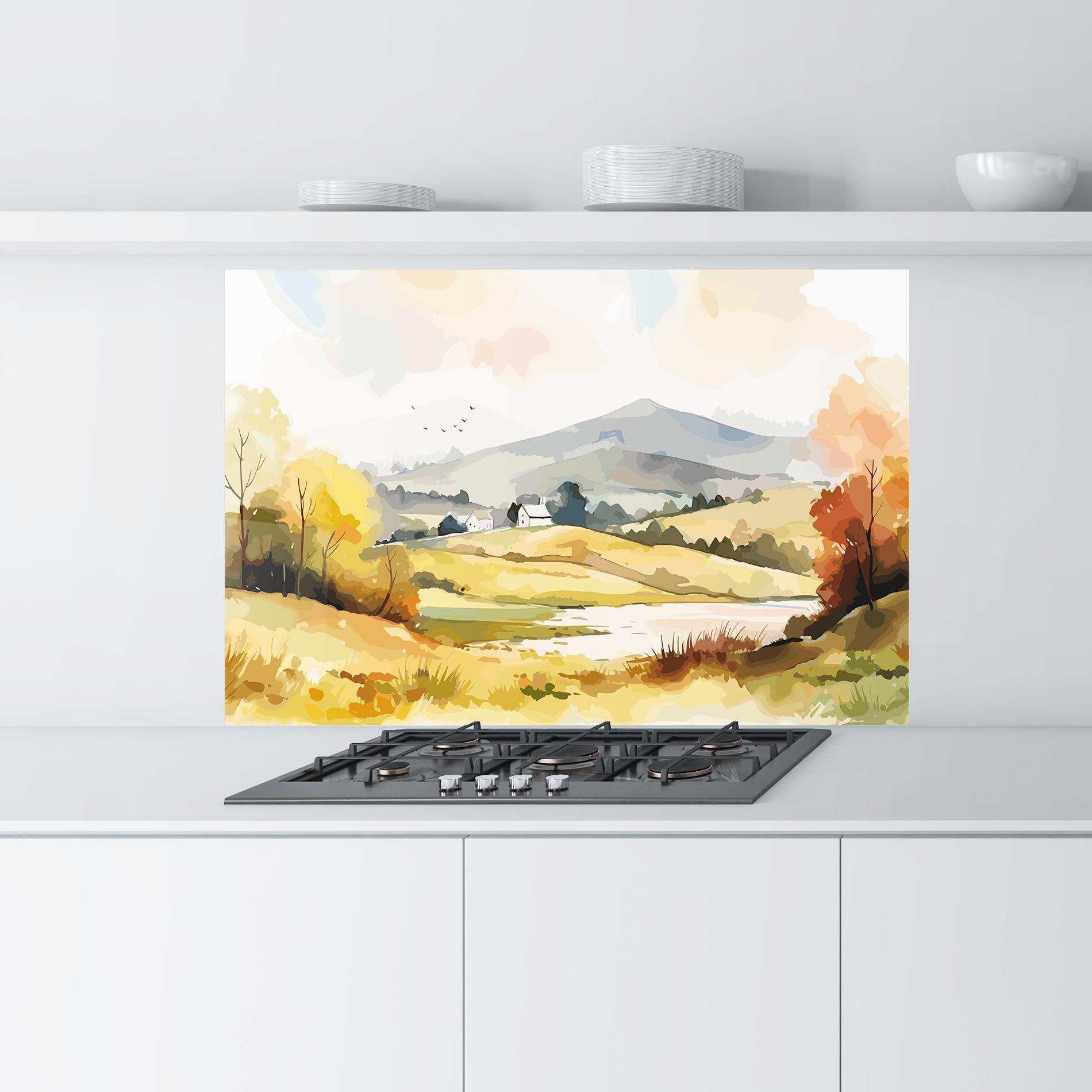 Konyhai üveg hátfal Countryside View mockup 9