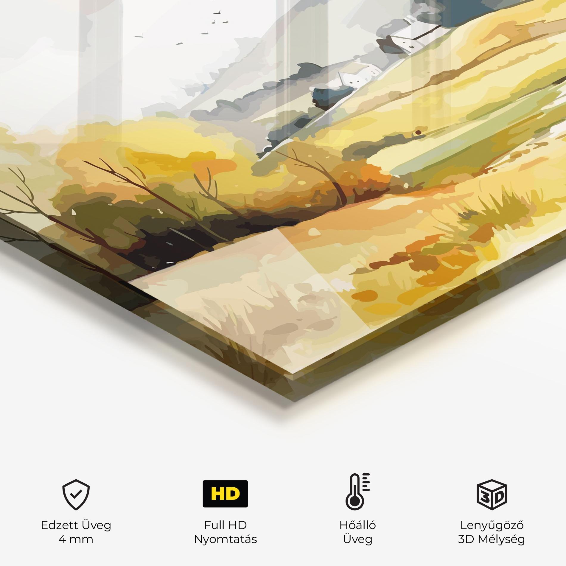 Konyhai üveg hátfal Countryside View mockup 2