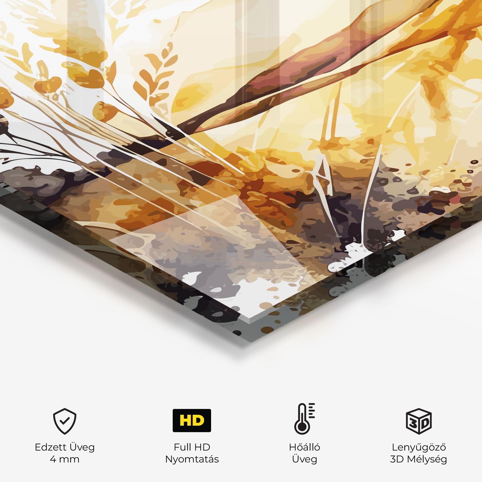 Konyhai üveg hátfal Crops Field mockup 2