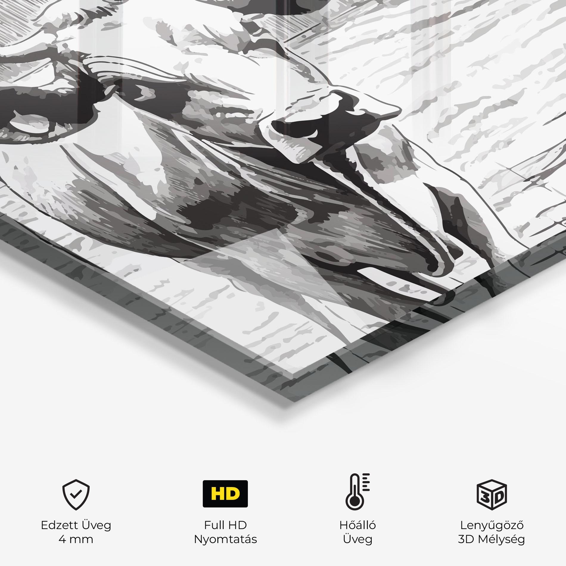 Konyhai üveg hátfal Farm Cow mockup 2