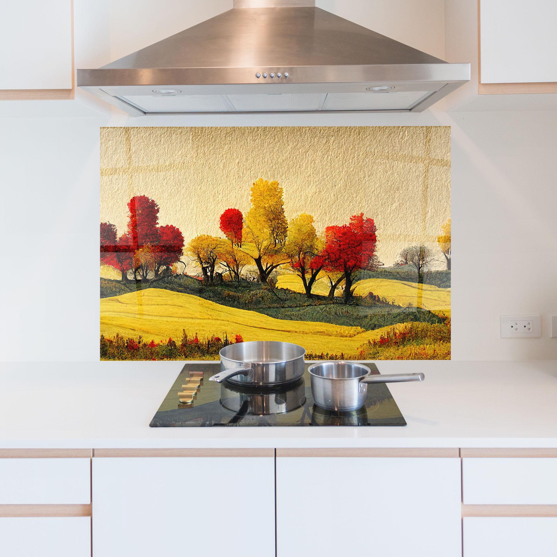 Konyhai üveg hátfal Autumn Paper Style mockup 5