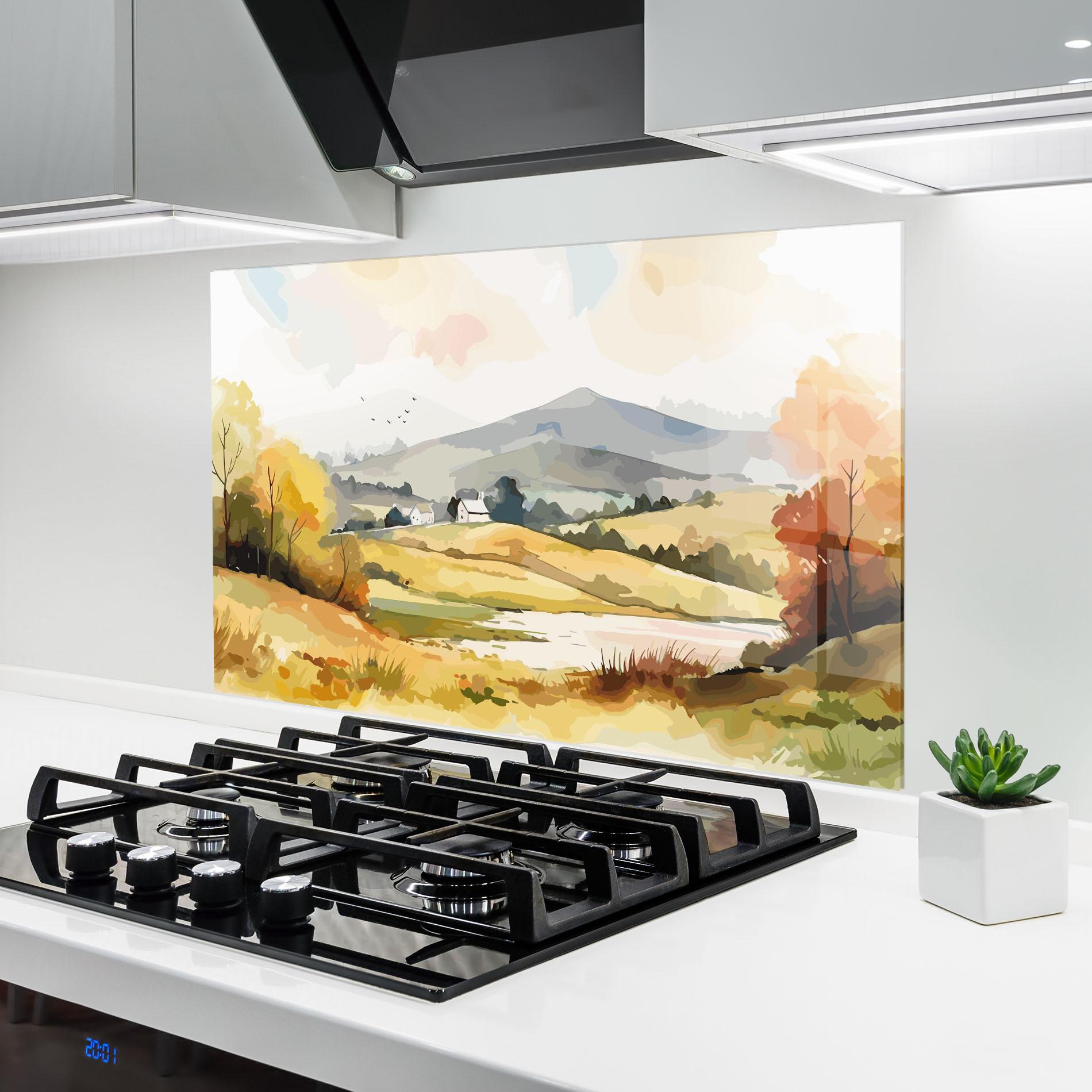 Konyhai üveg hátfal Countryside View mockup 6