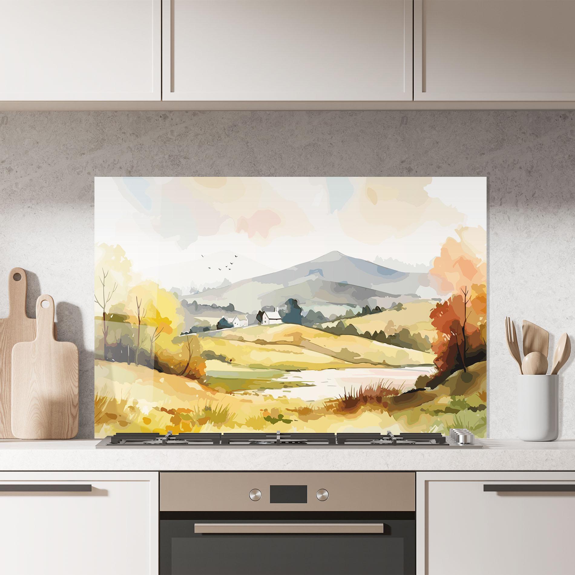Konyhai üveg hátfal Countryside View mockup 7