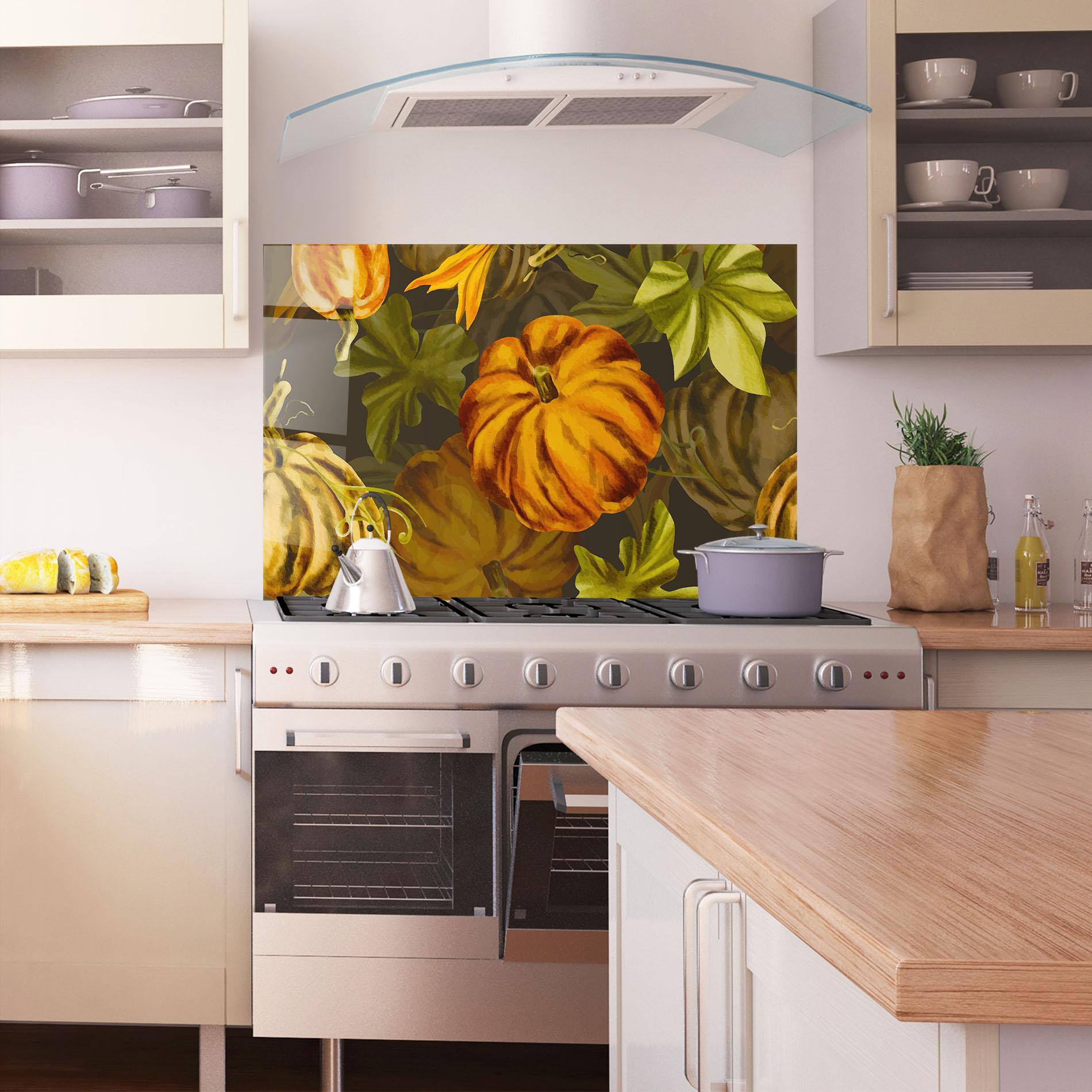 Konyhai üveg hátfal Autumn Pattern mockup 1